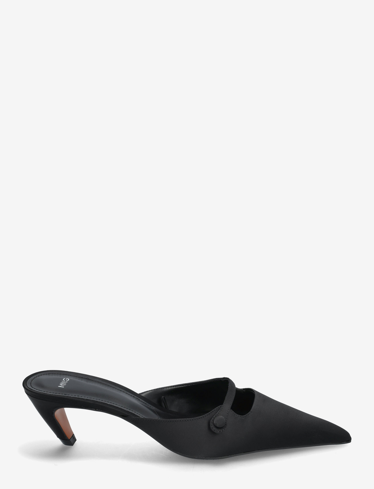 Mango - Satin kitten-heel shoes - mules med hæle - black - 1