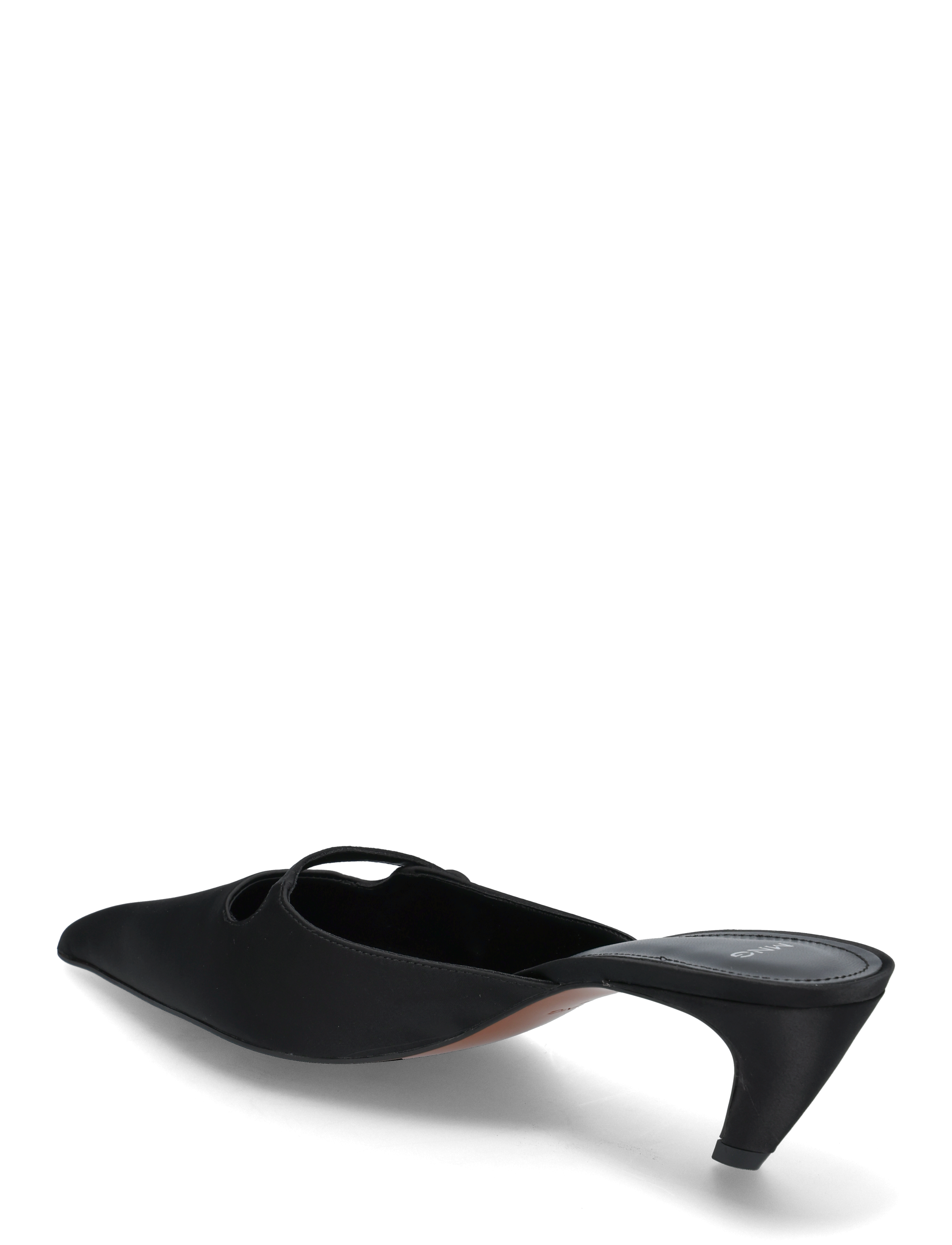 Mango - Satin kitten-heel shoes - mules med klack - black - 2