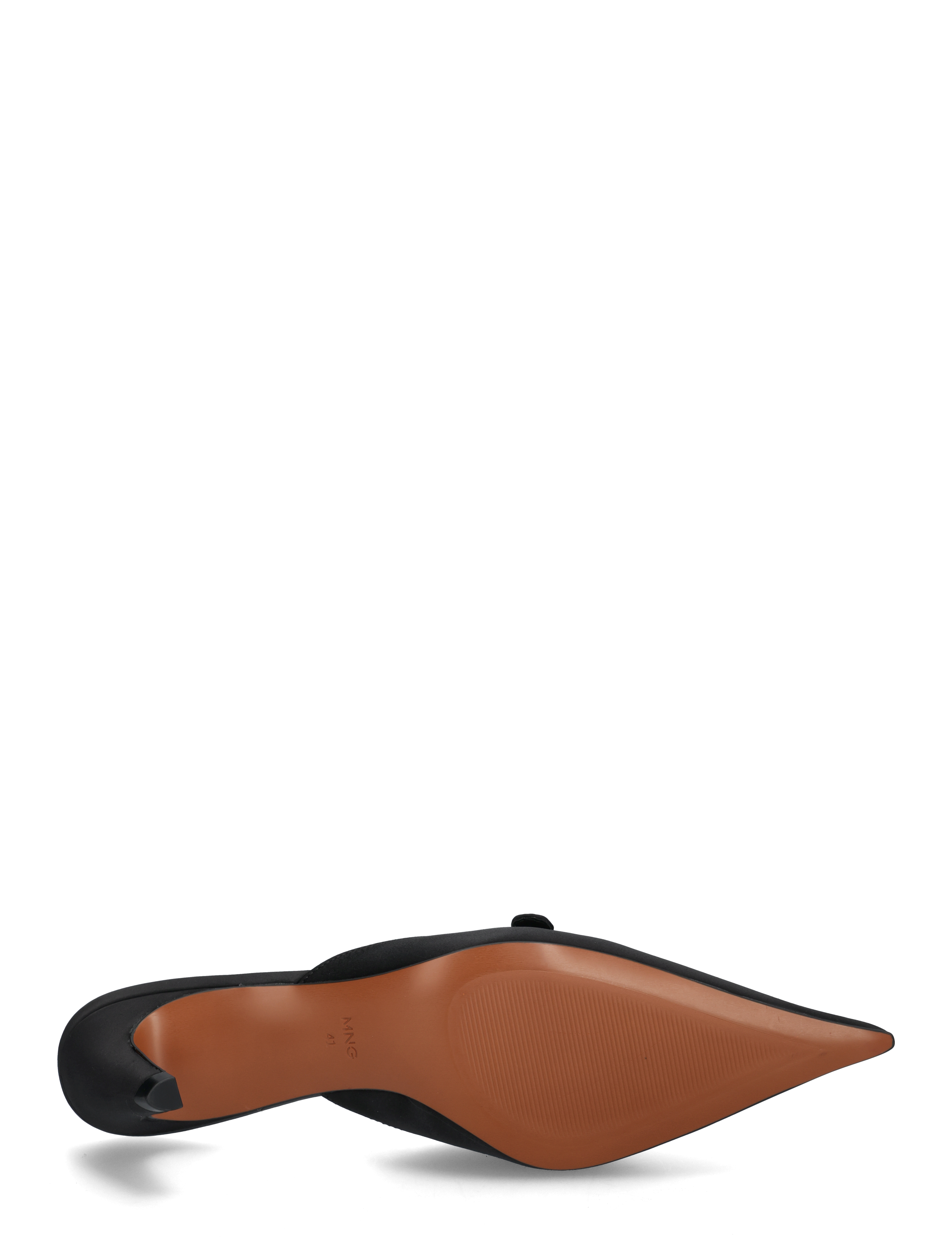 Mango - Satin kitten-heel shoes - mules med klack - black - 4