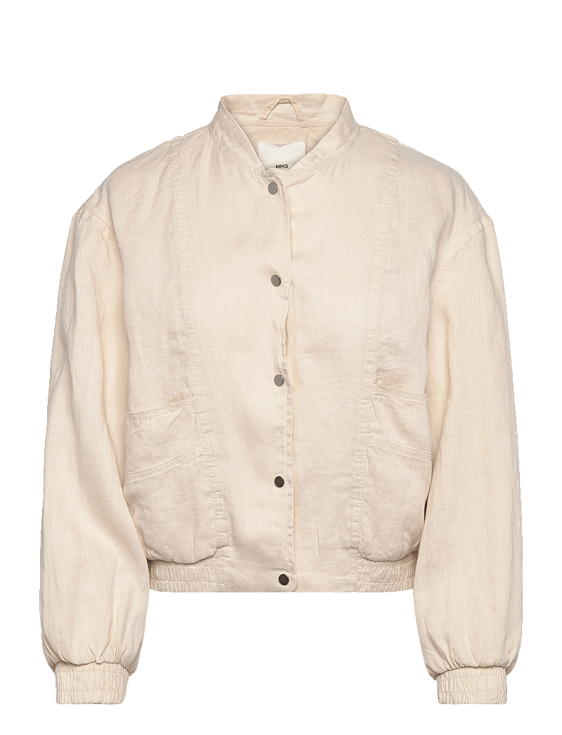 Mango - Buttons linen-blend jacket - höstjackor - light beige - 1