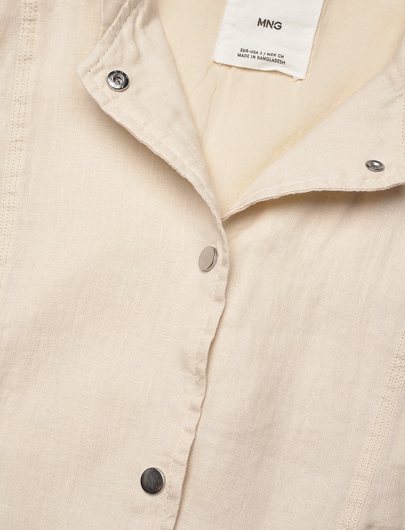Mango - Buttons linen-blend jacket - höstjackor - light beige - 4