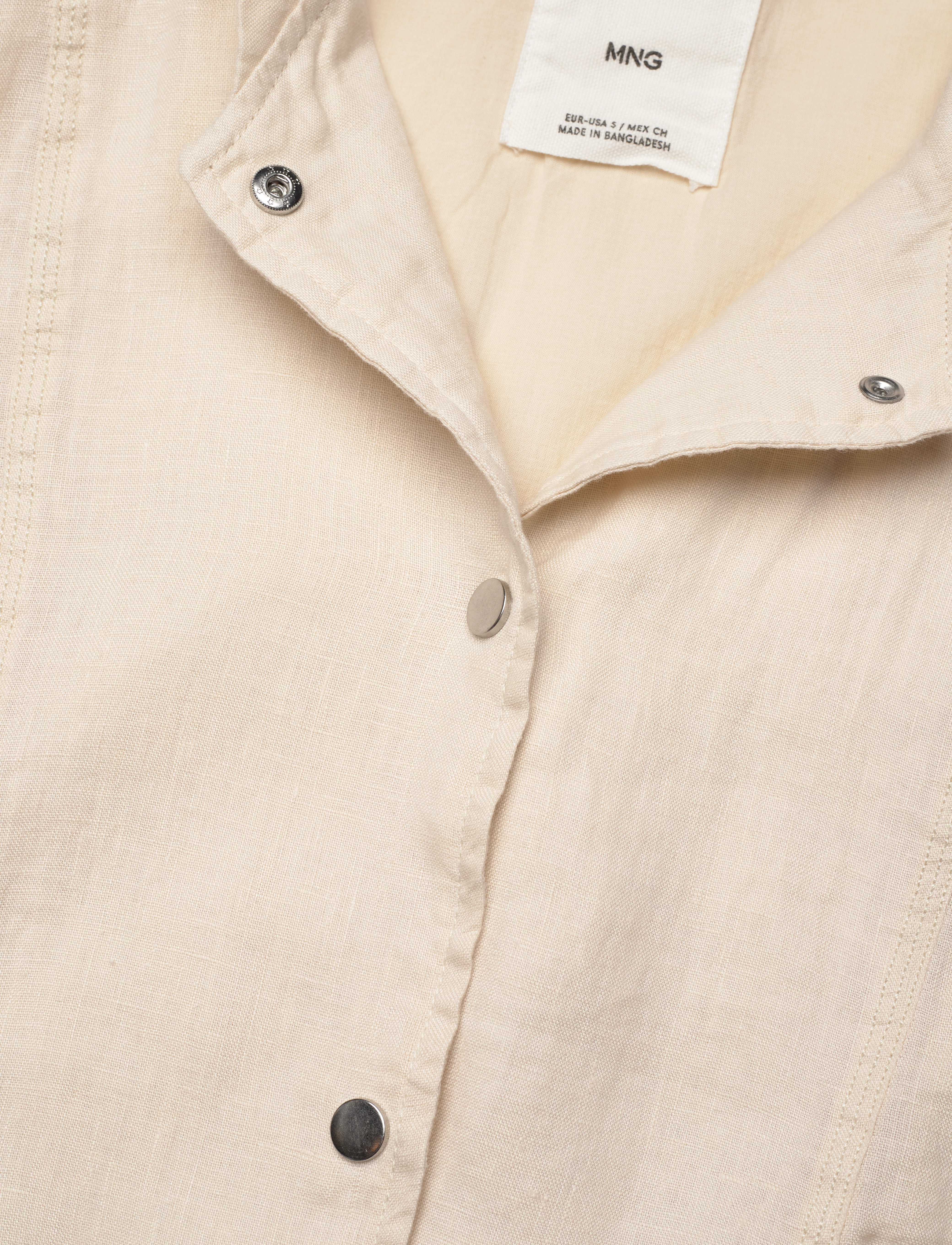 Mango - Buttons linen-blend jacket - frühlingsjacken - light beige - 4