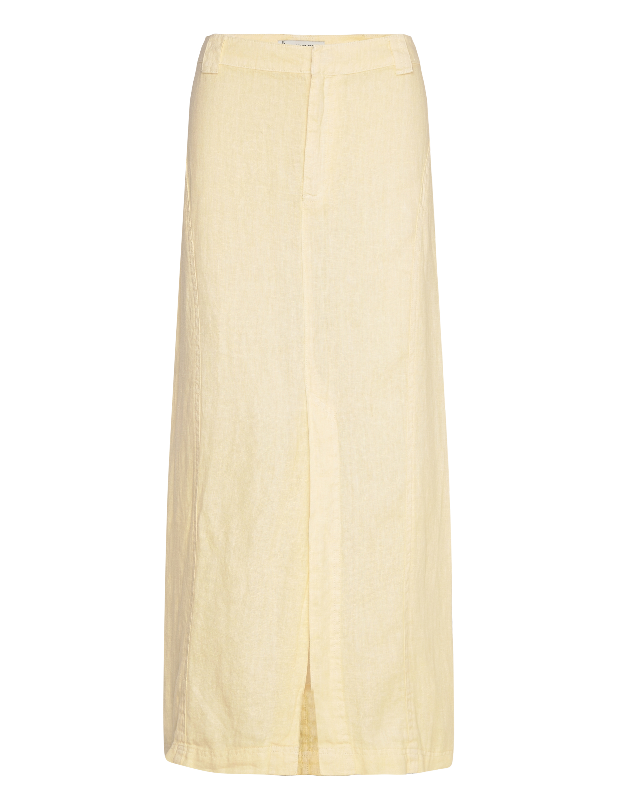Linen skirt with slit - YELLOW
