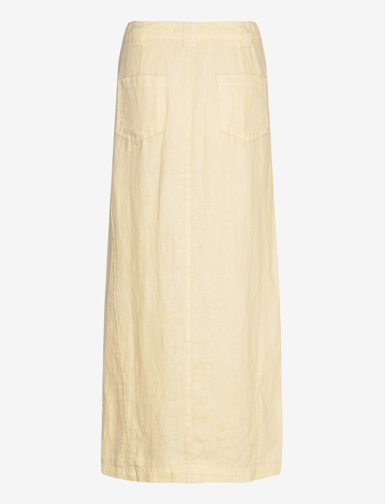 Mango - Linen skirt with slit - midi nederdele - yellow - 1