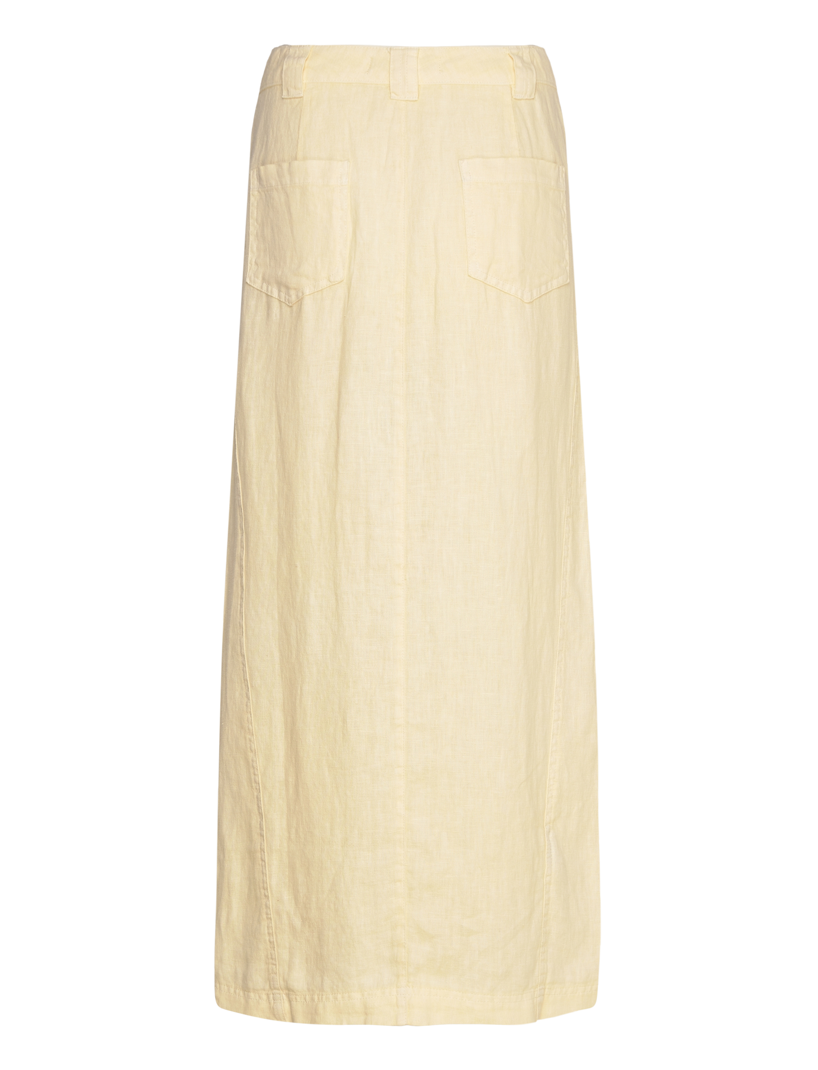 Mango - Linen skirt with slit - midihameet - yellow - 1