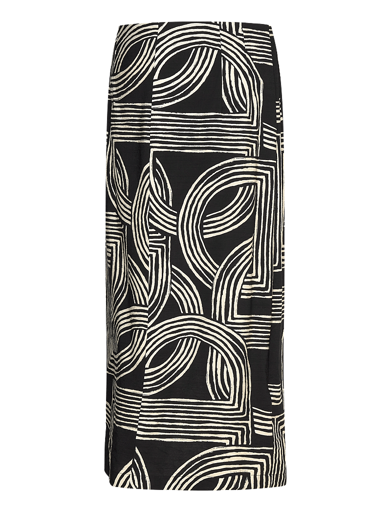 Mango - Printed skirt with slit - midi kjolar - black - 2