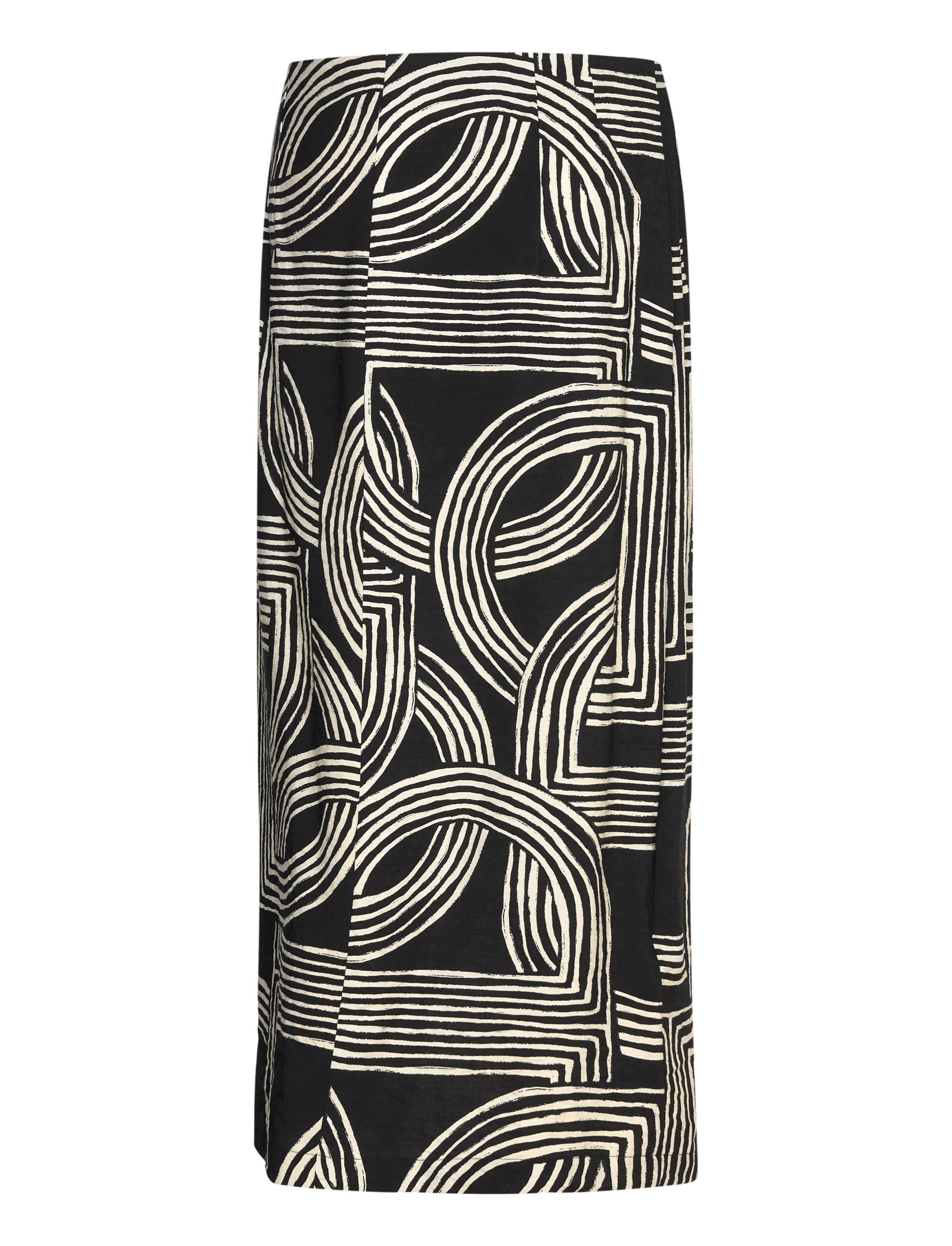 Mango - Printed skirt with slit - black - 2