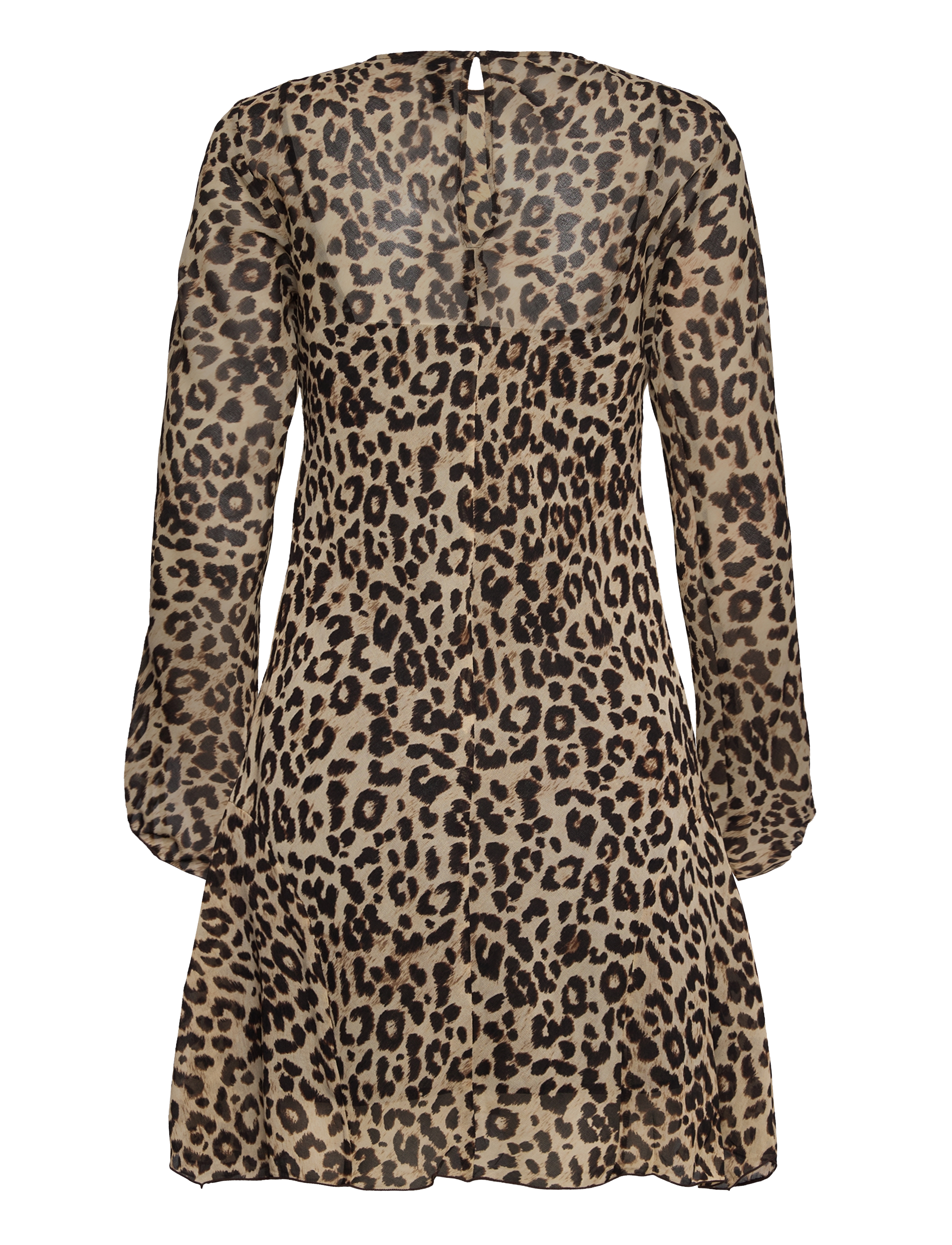 Mango - Short leopard-print dress - kurze kleider - black - 1