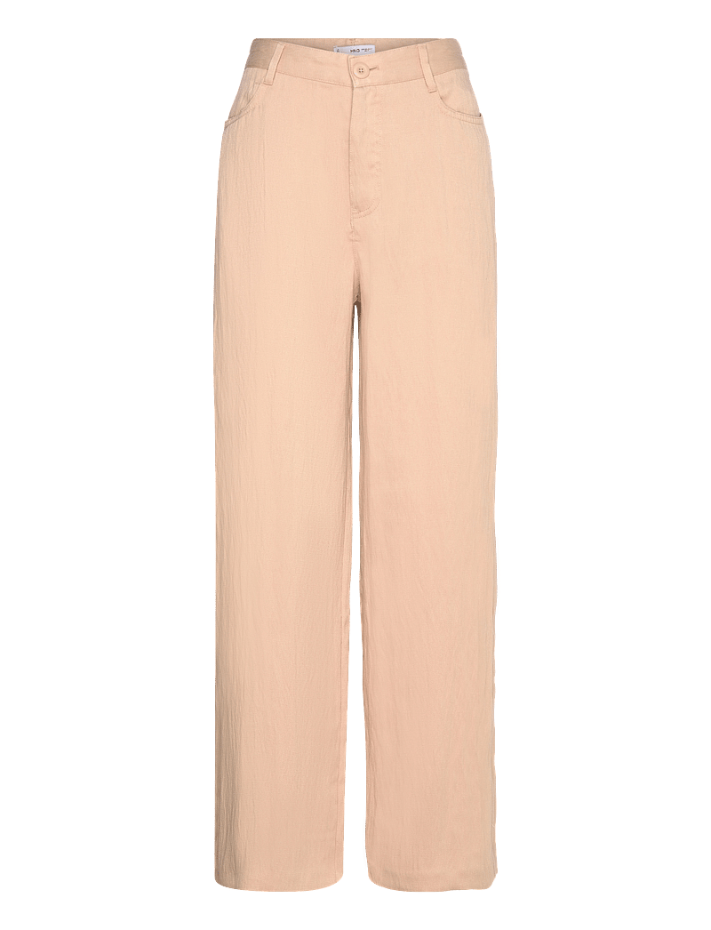 Mango - Flowy straight-fit trousers - raka byxor - light beige - 0