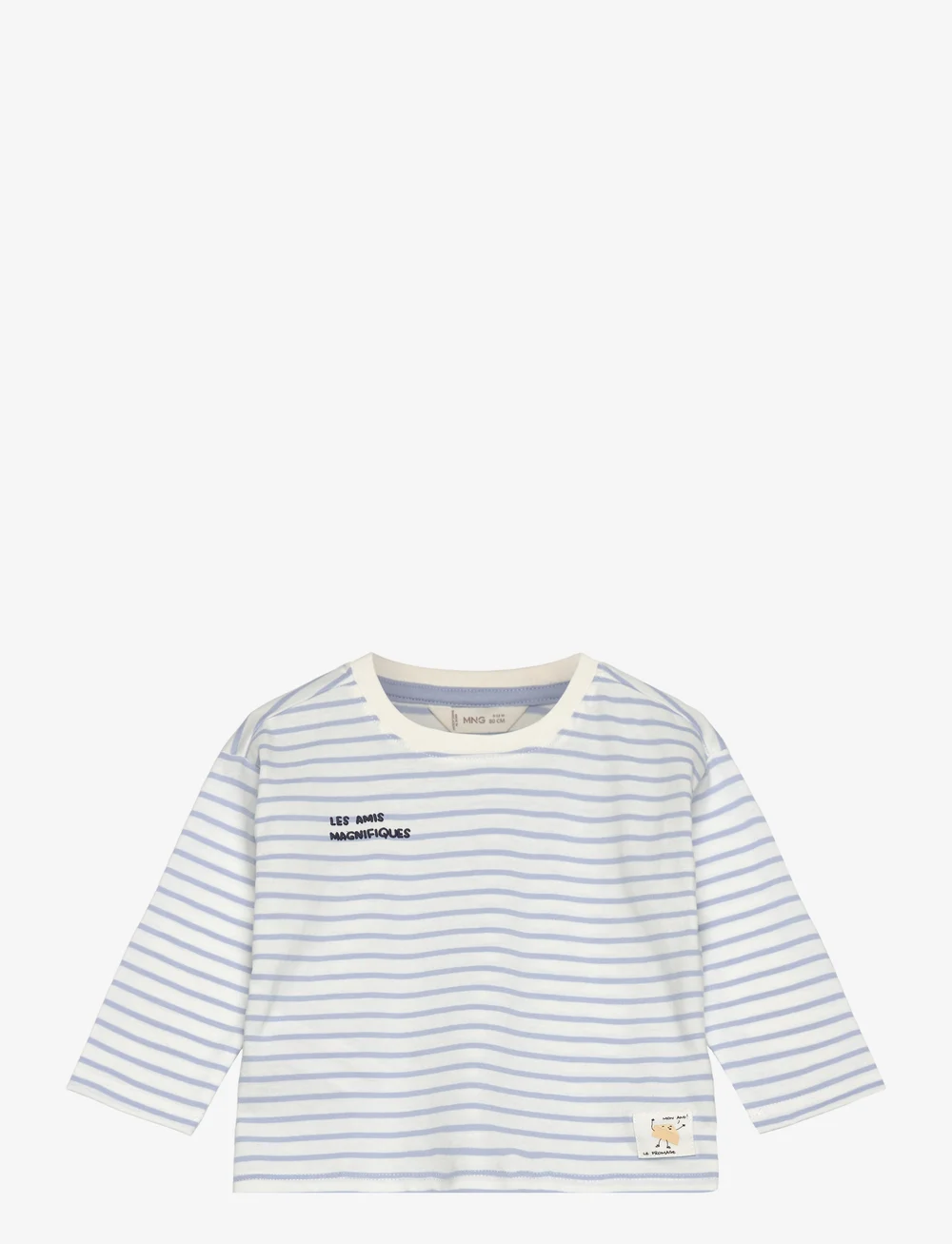 Mango - Printed long sleeve t-shirt - langärmelig - lt-pastel blue - 0