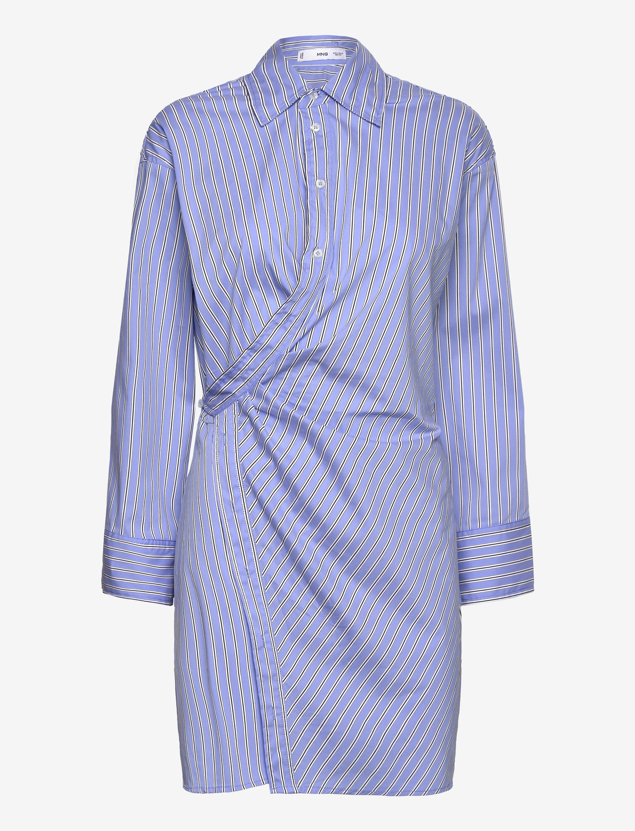 Mango - Striped wrap shirt dress - medium blue - 0