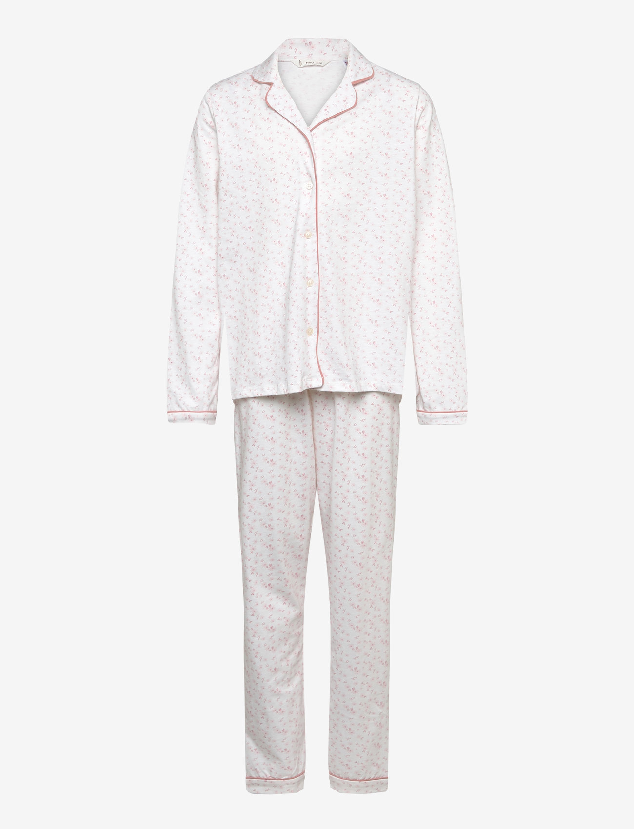 Mango - Printed cotton pyjamas - natural white - 0