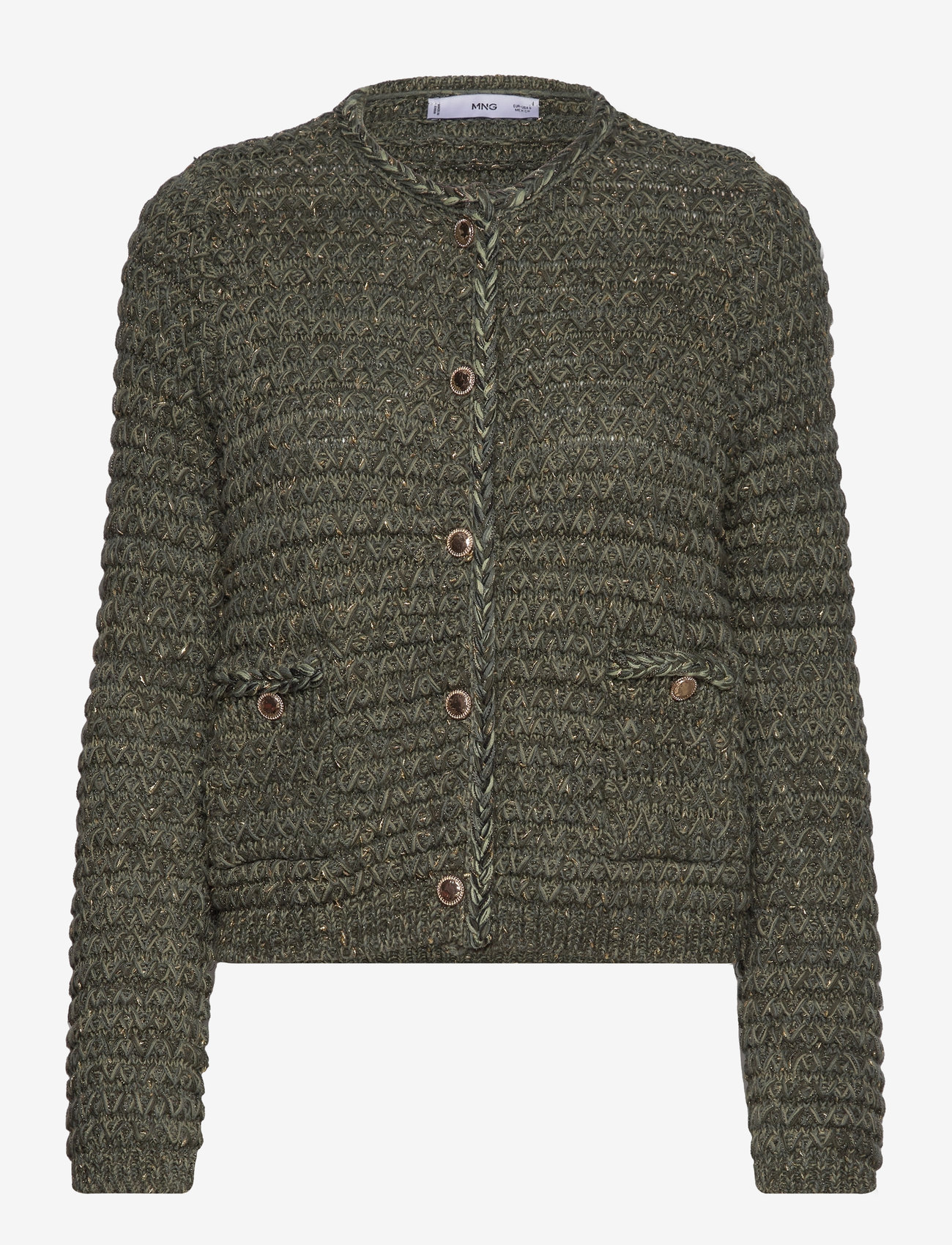 Mango - Lurex chunky-knit cardigan - cardigans - green - 1