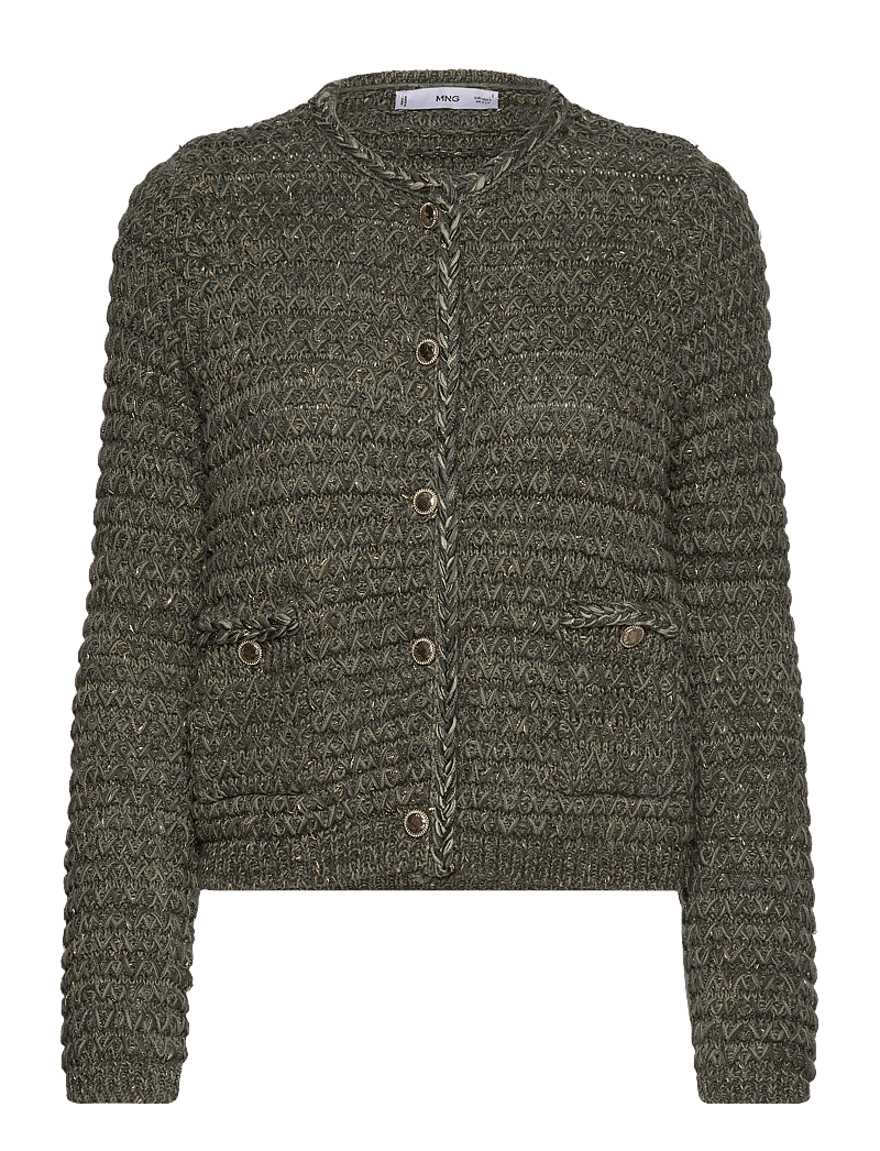 Mango - Lurex chunky-knit cardigan - cardigans - green - 1