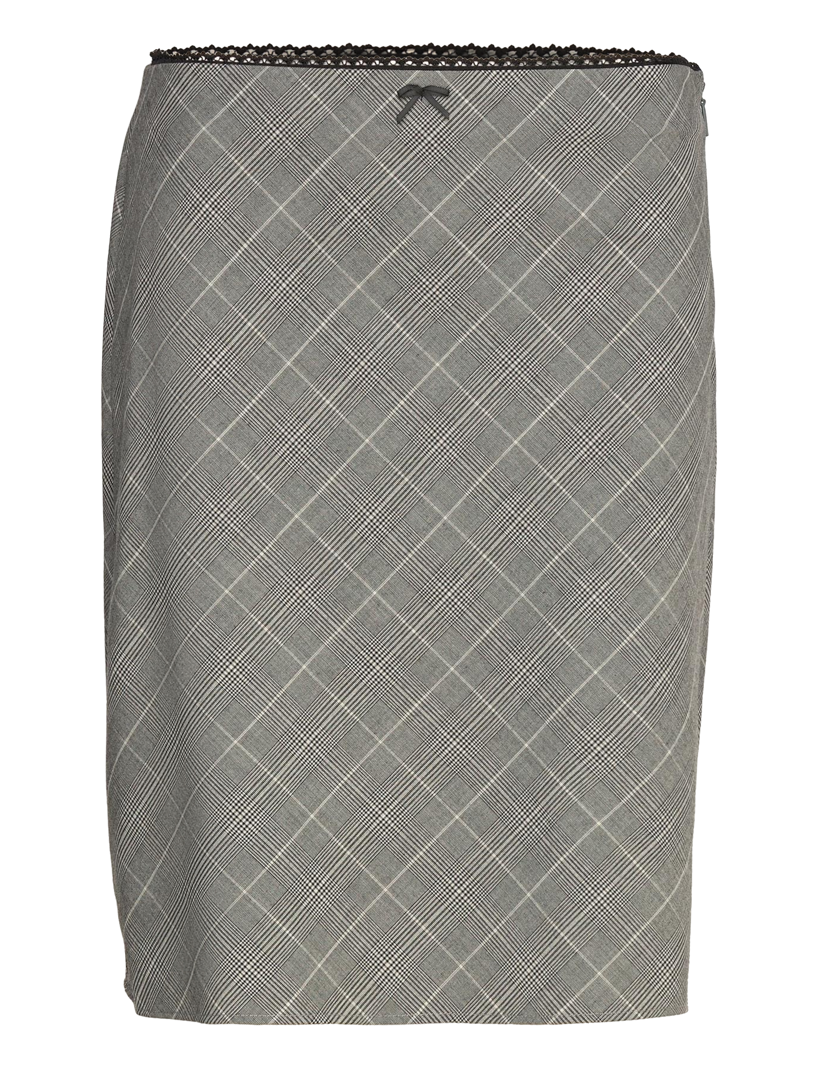 MANGO Check Rock With Decorative Bow Grau - 34 - Damen