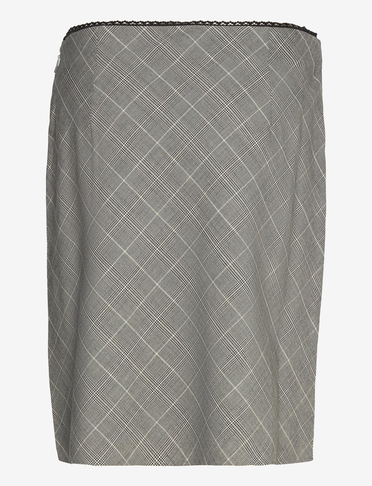 Mango - Check skirt with decorative bow - kurze röcke - grey - 2