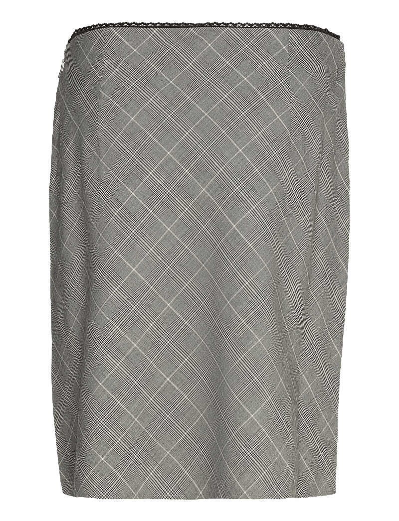 Mango - Check skirt with decorative bow - kurze röcke - grey - 2