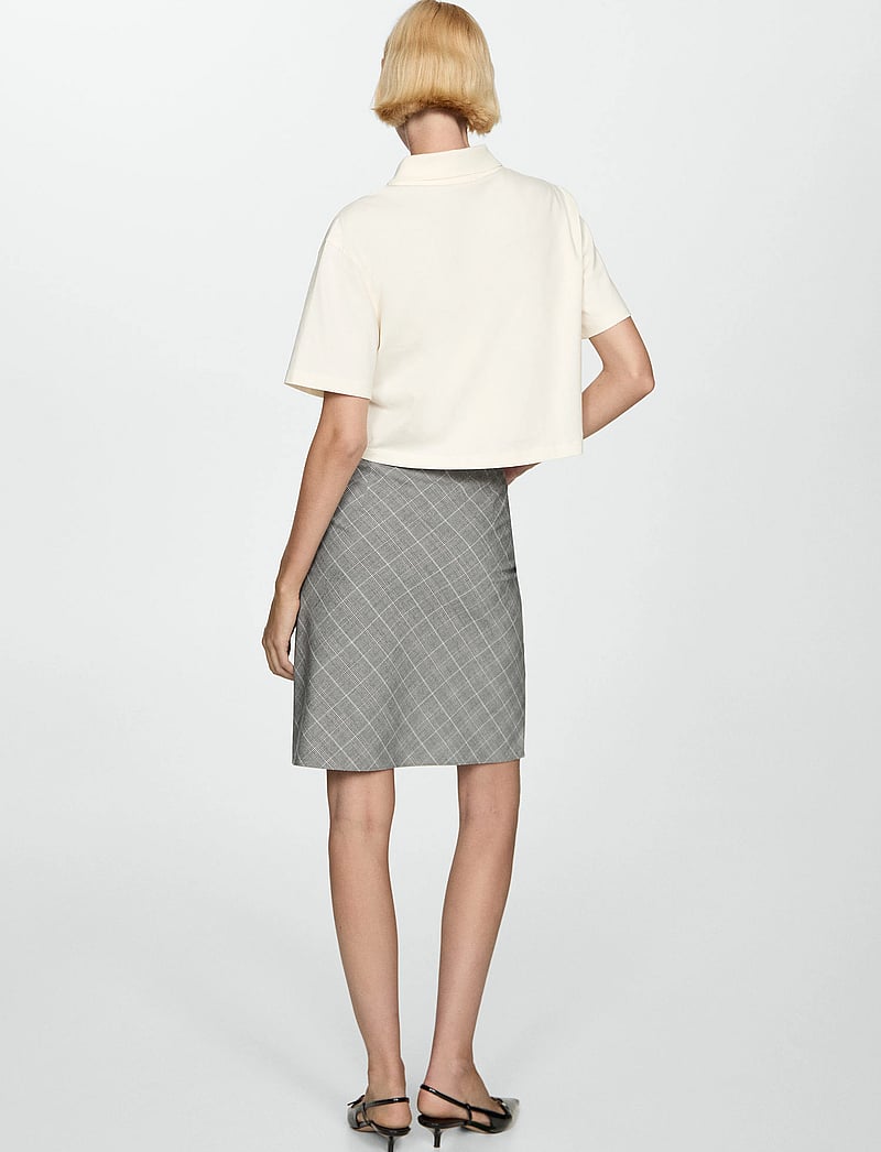 Mango - Check skirt with decorative bow - kurze röcke - grey - 3