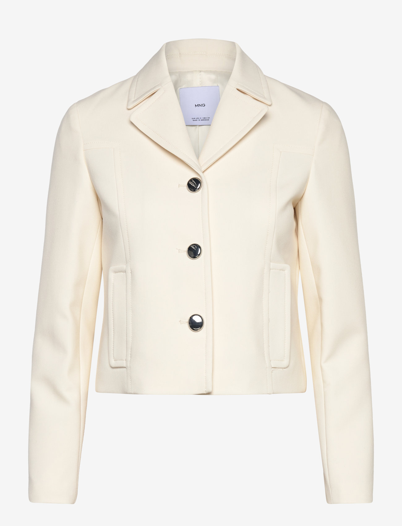 Mango - Jacket with lapels and metal buttons - enkelknäppta kavajer - light beige - 0
