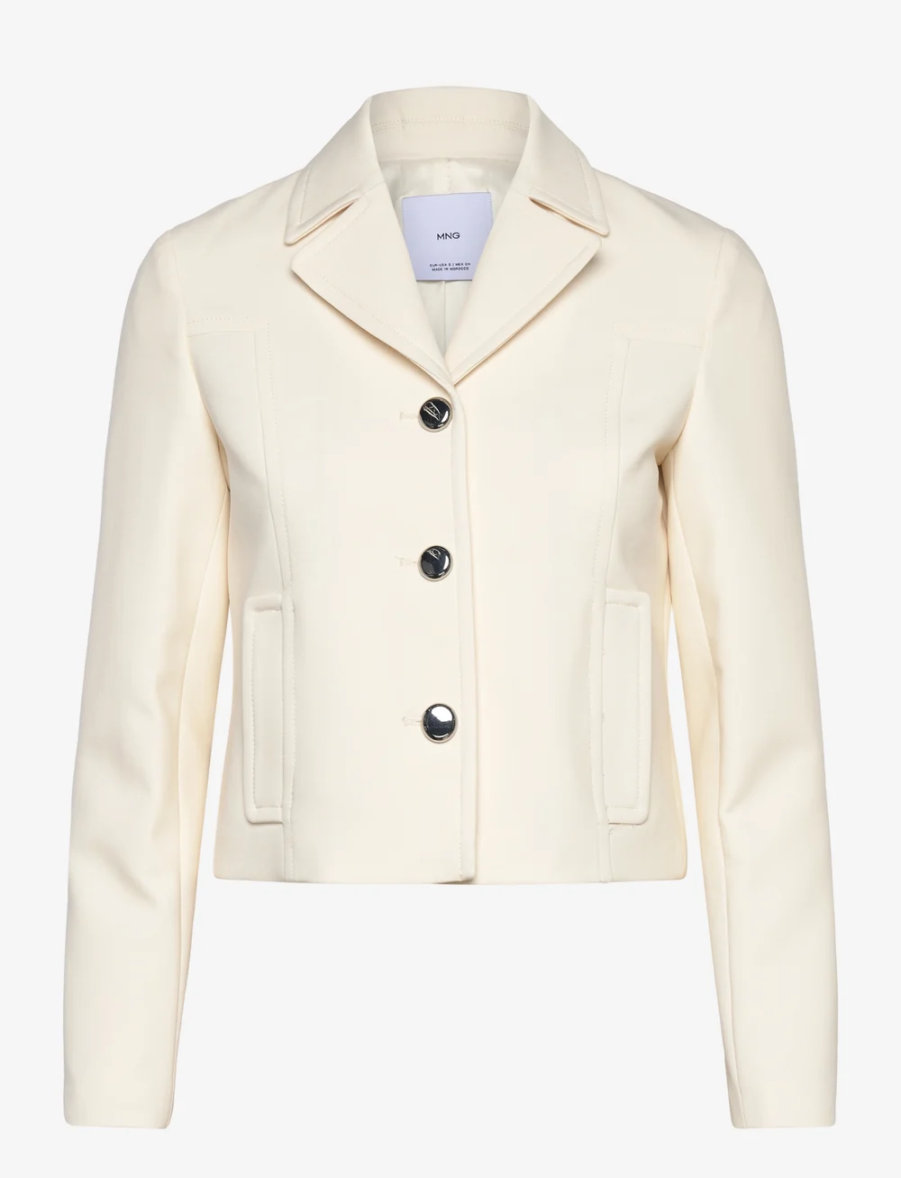 Mango - Jacket with lapels and metal buttons - enkelknäppta kavajer - light beige - 1