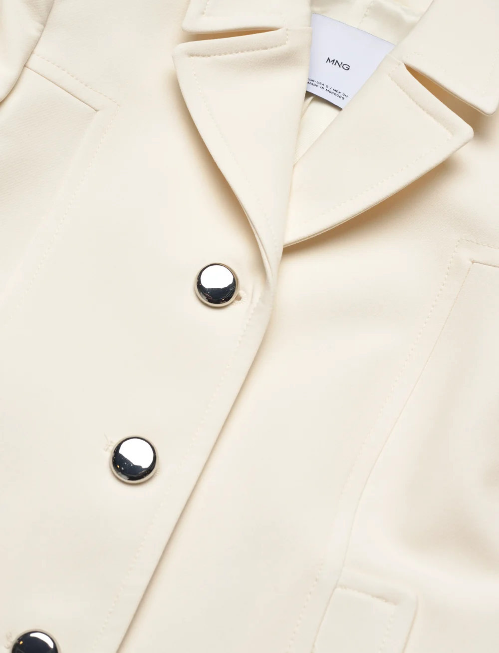 Mango - Jacket with lapels and metal buttons - enkelknäppta kavajer - light beige - 4