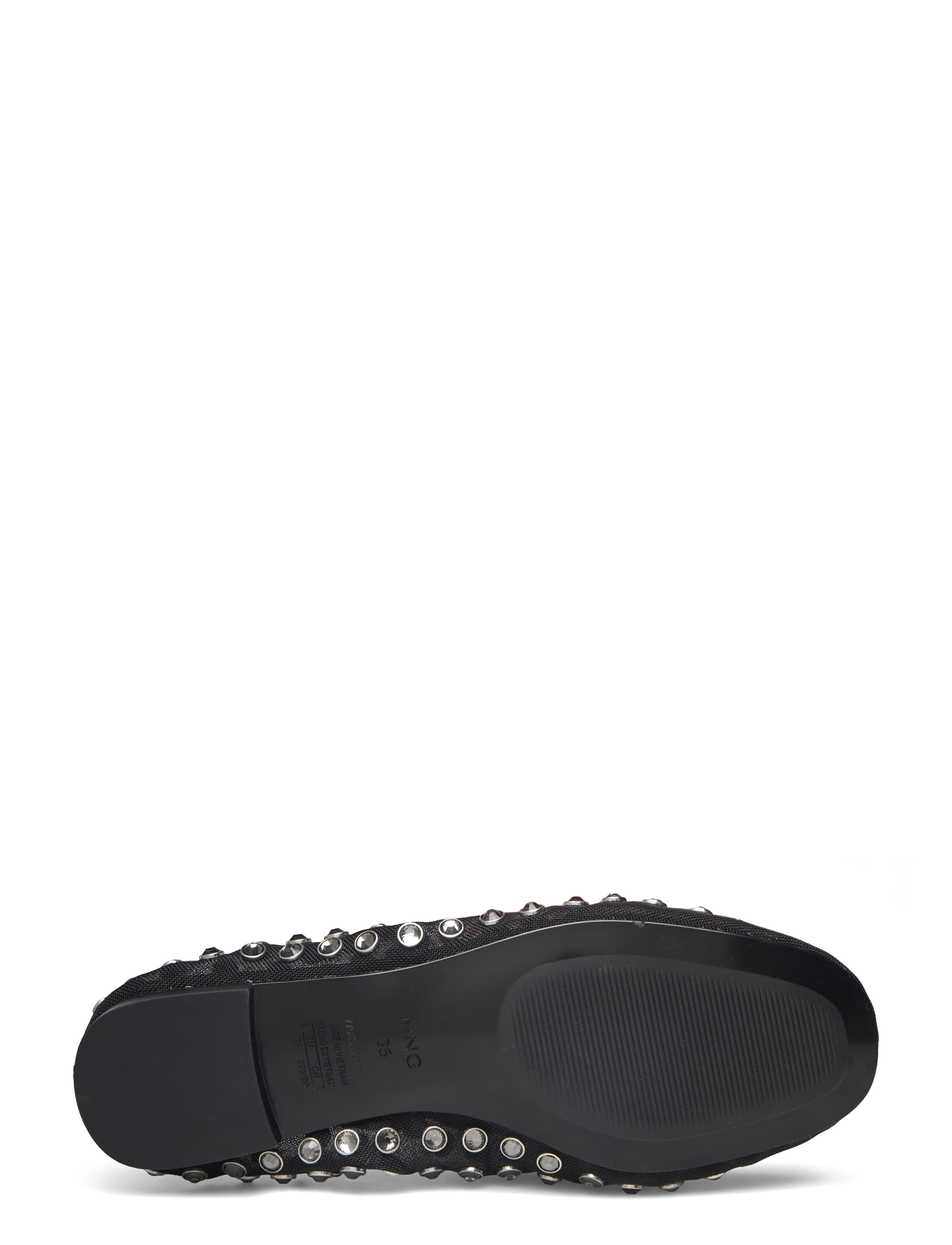 Mango - Studded mesh ballerina shoes - damen - black - 4
