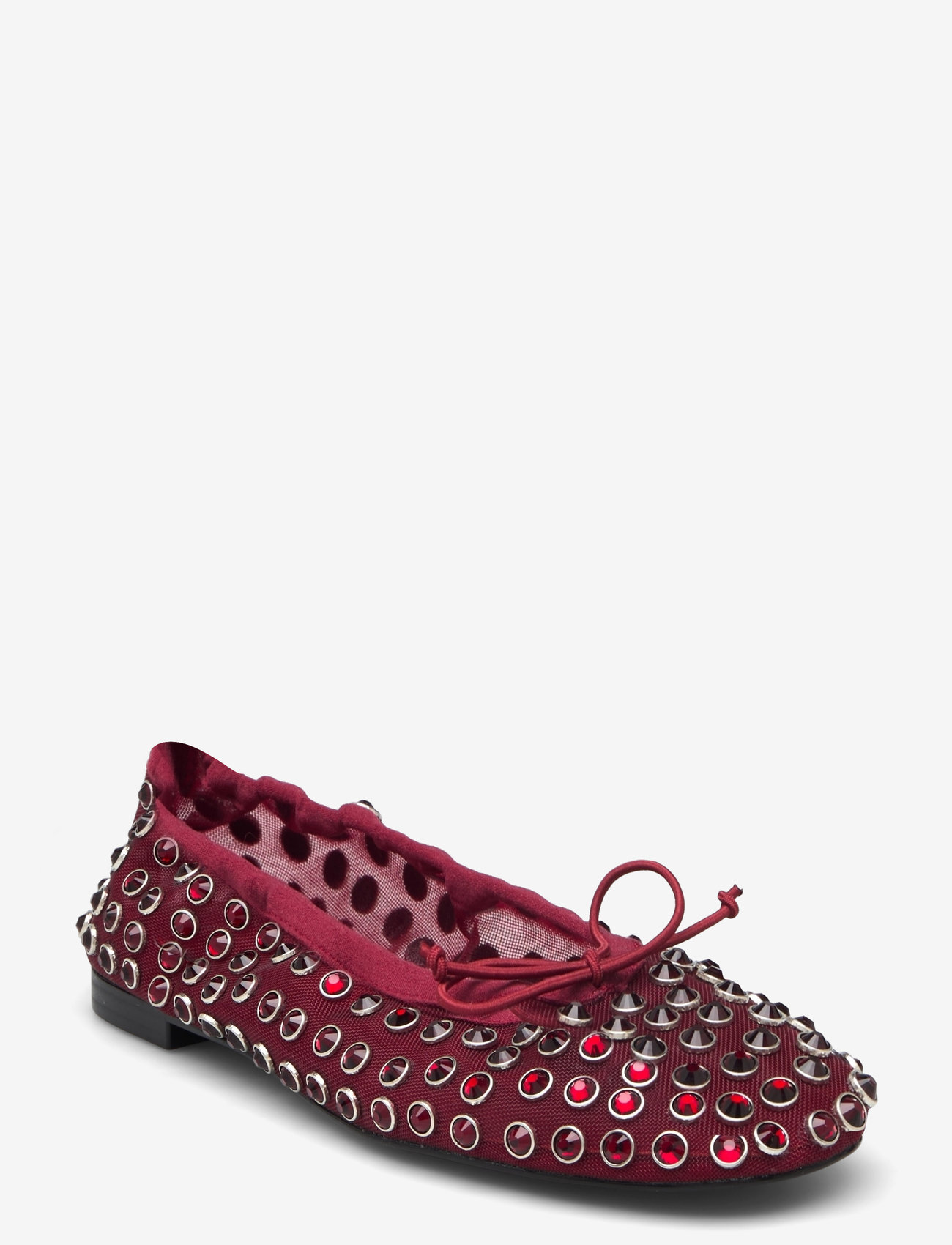 Mango - Studded mesh ballerina shoes - kvinder - dark red - 0