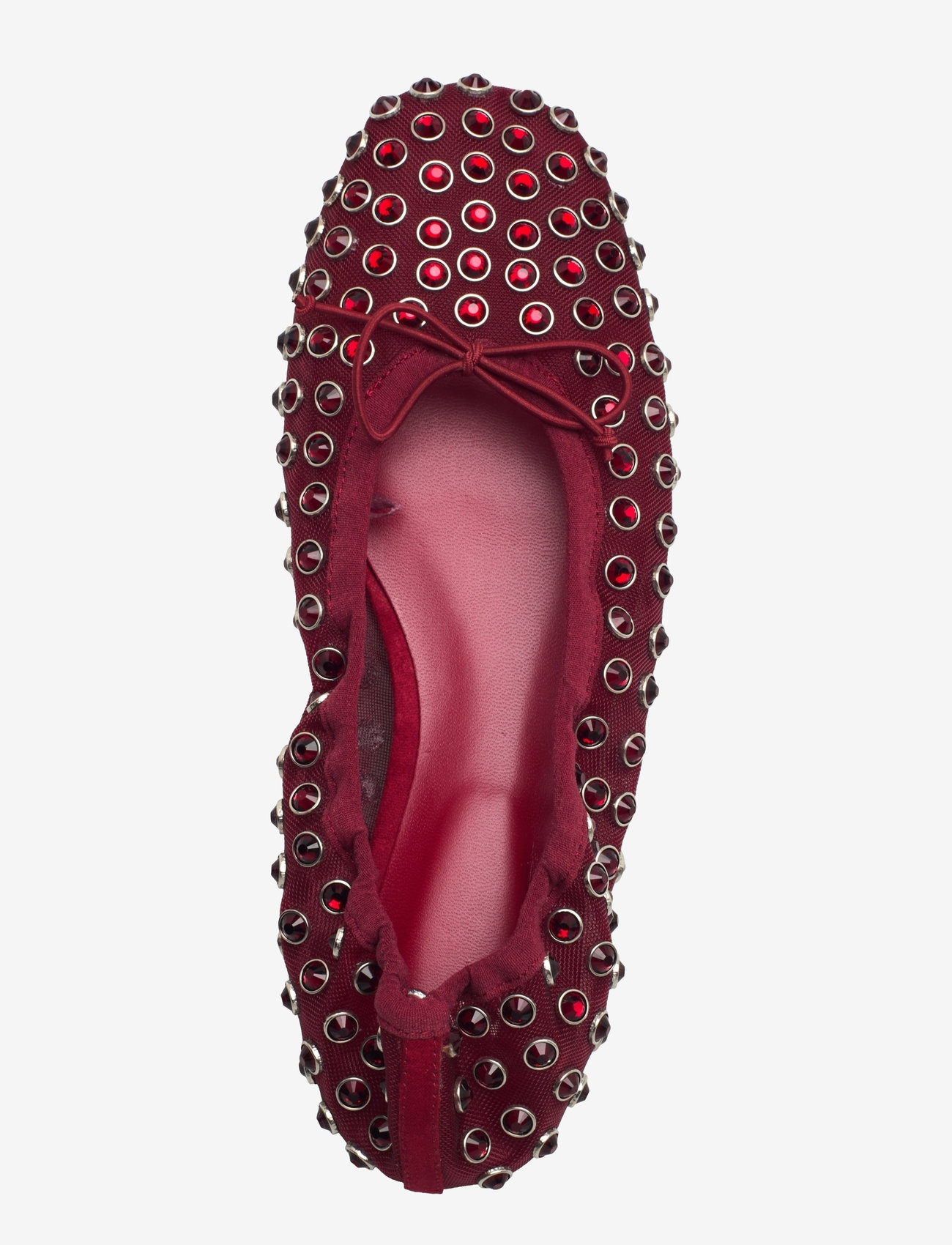 Mango - Studded mesh ballerina shoes - kvinder - dark red - 3