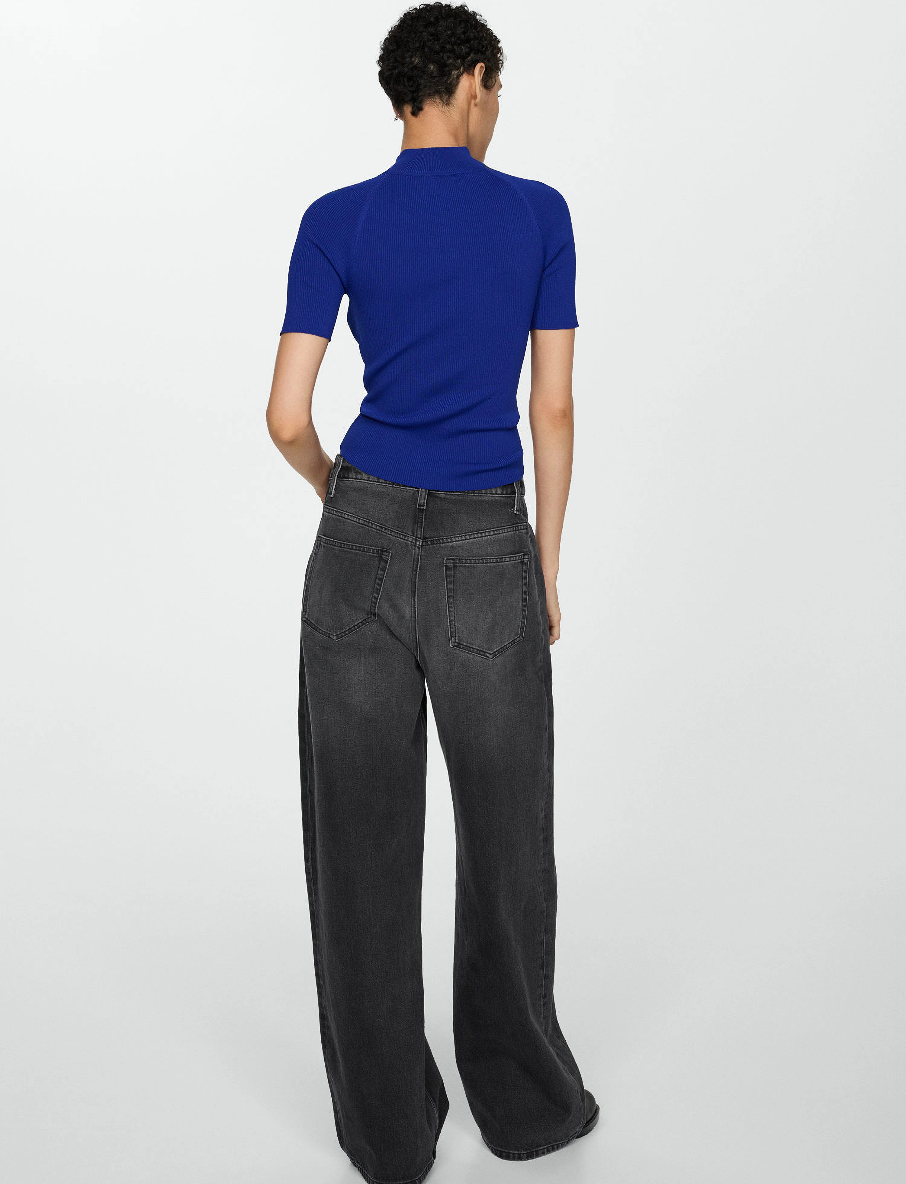Mango - High-waist balloon jeans - open grey - 3