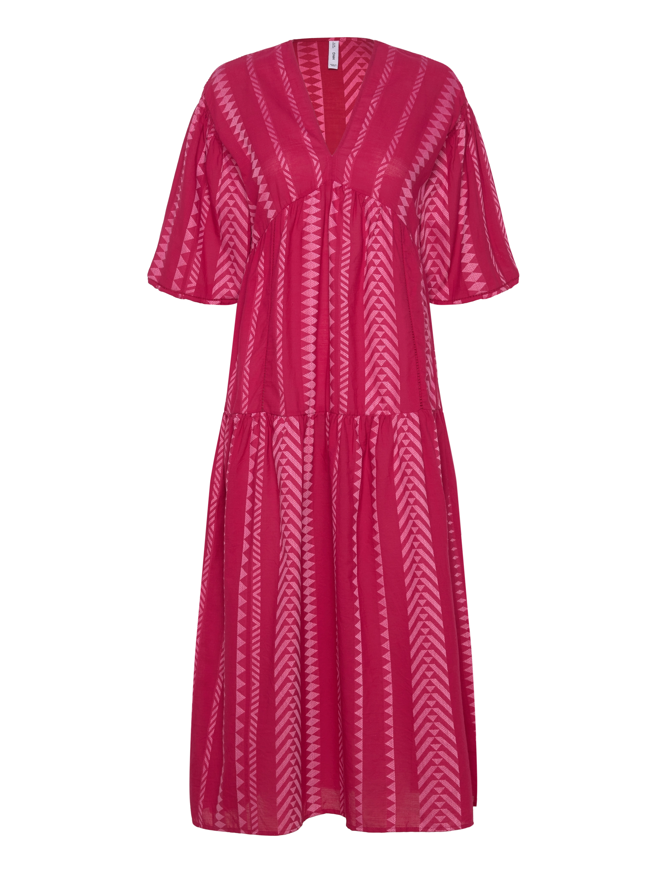 MANGO Geometric Print Midi Kleid Pink - XS - Damen