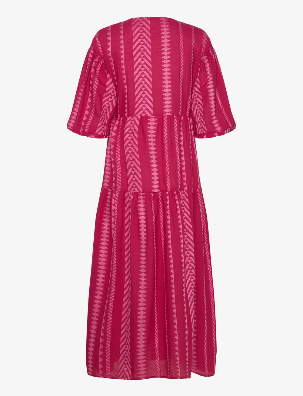 Mango - Geometric print midi dress - midi kjoler - bright pink - 2