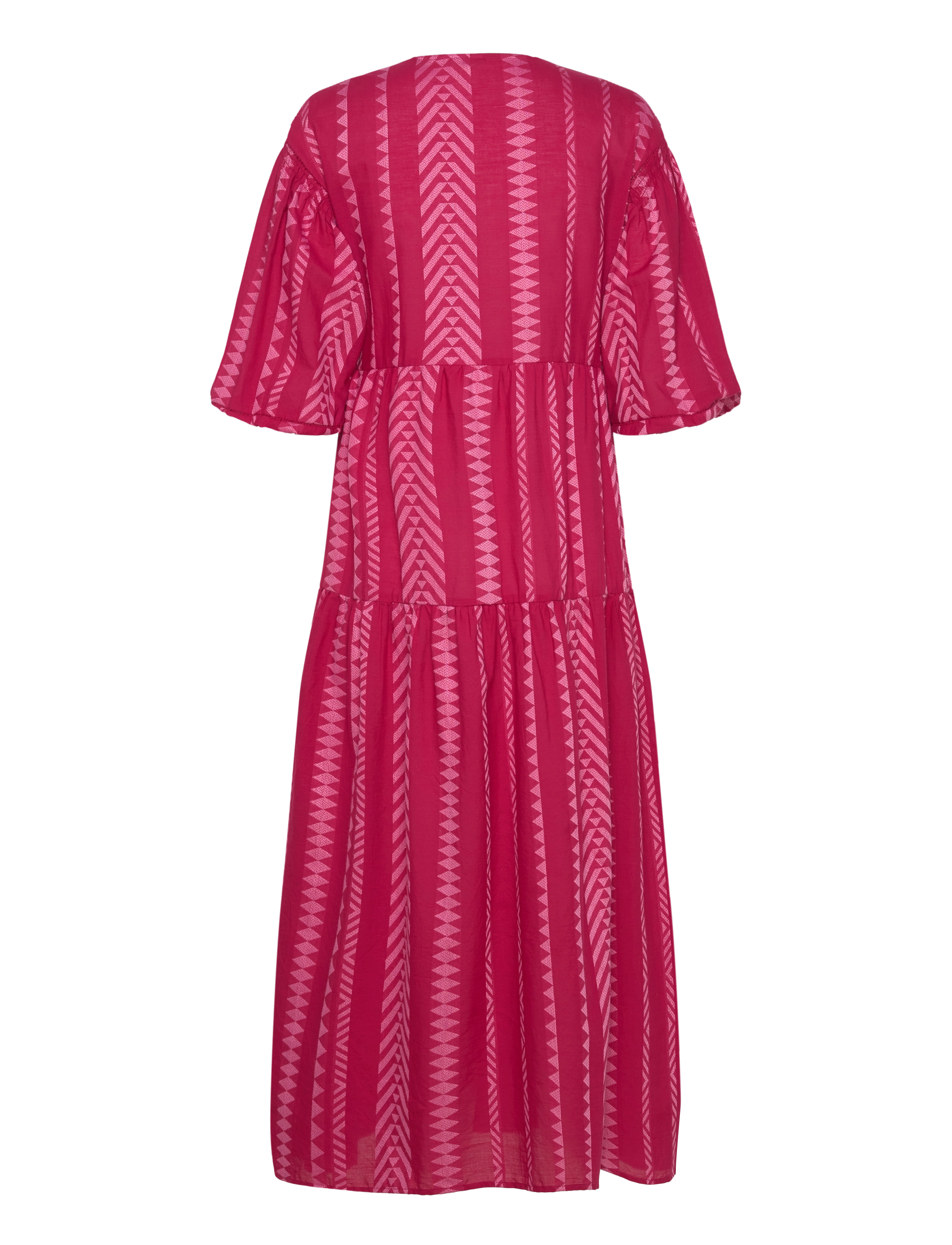 Mango - Geometric print midi dress - sukienki do kolan i midi - bright pink - 2