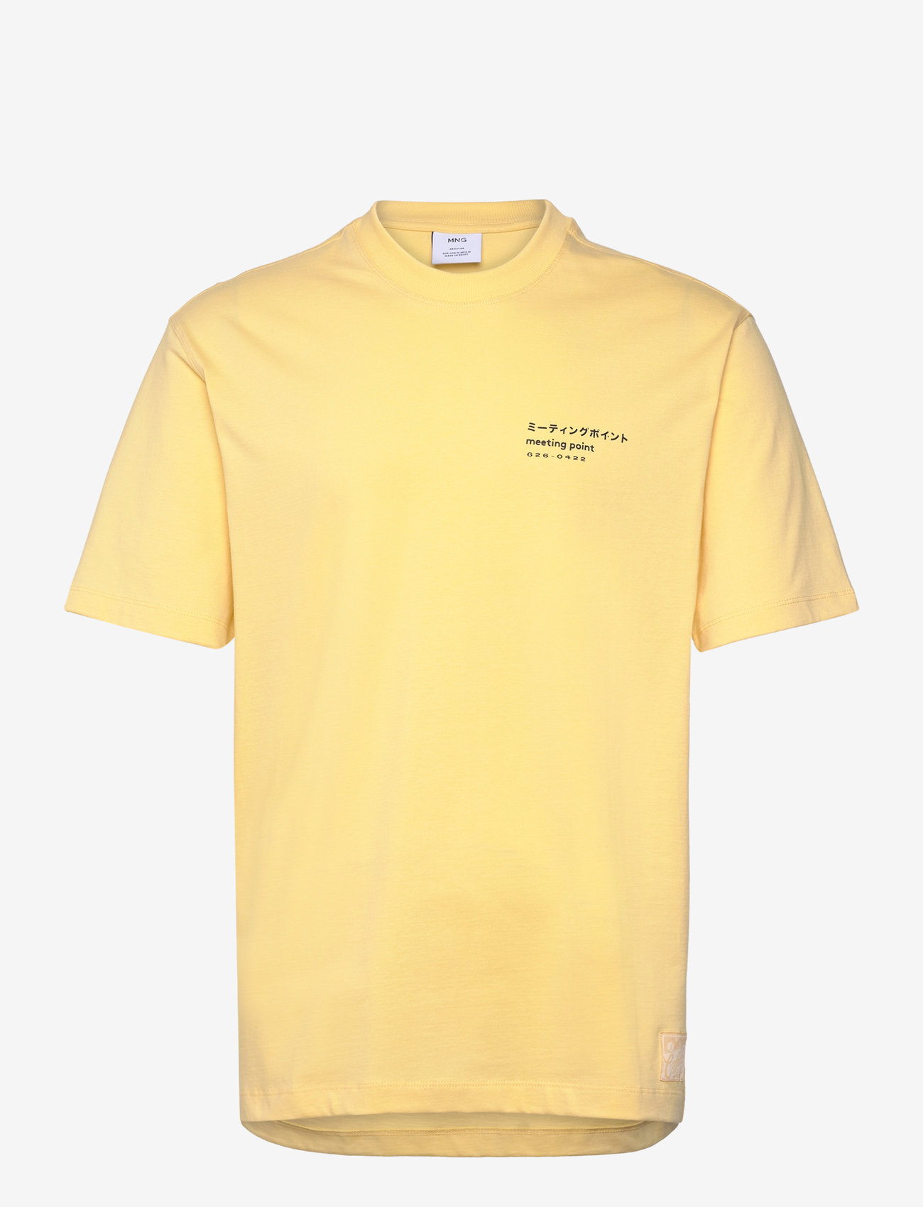Mango - Printed cotton-blend T-shirt - kurzärmelig - yellow - 0