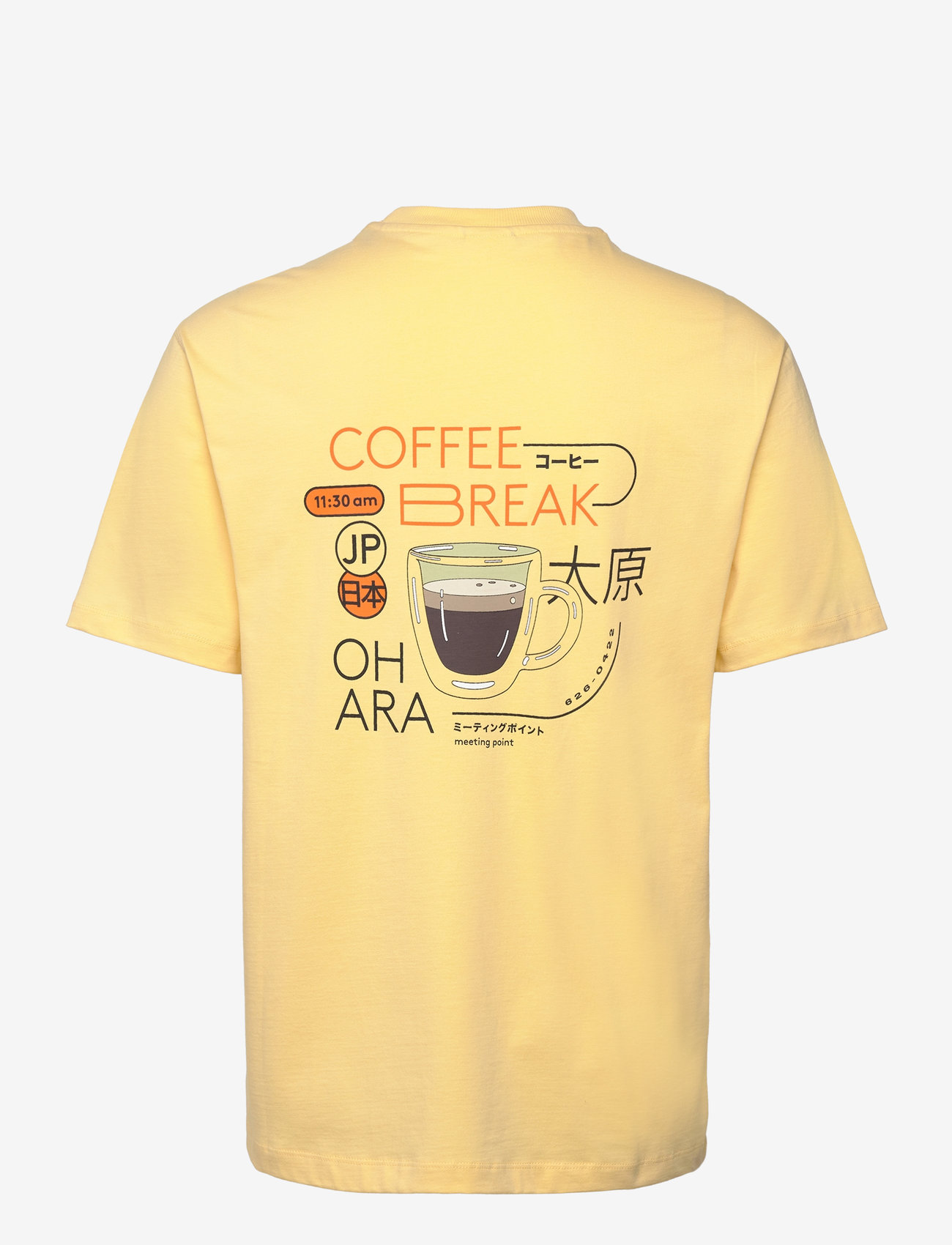 Mango - Printed cotton-blend T-shirt - kurzärmelig - yellow - 1