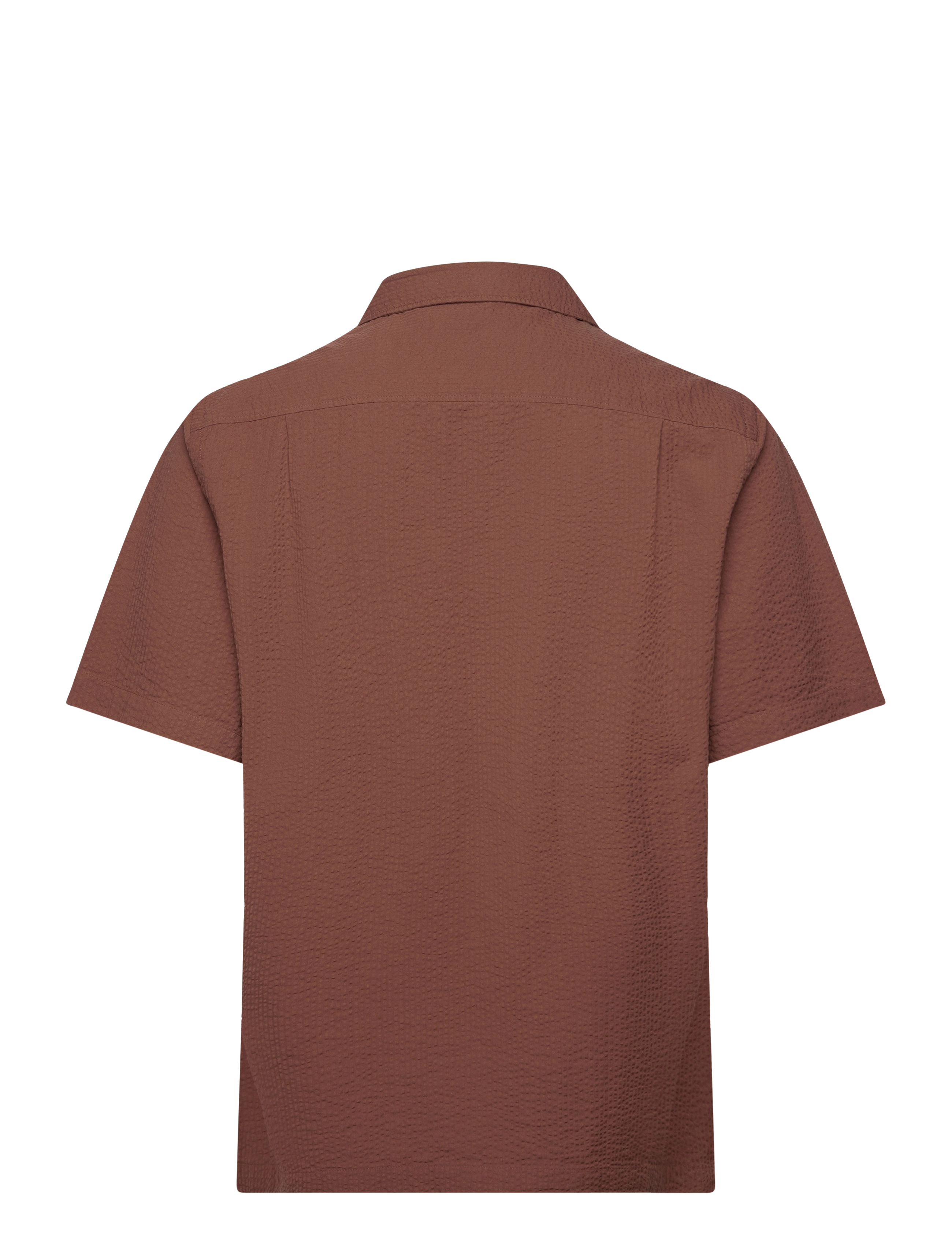 Mango - Regular-fit 100% seersucker cotton shirt - herren - dark red - 1
