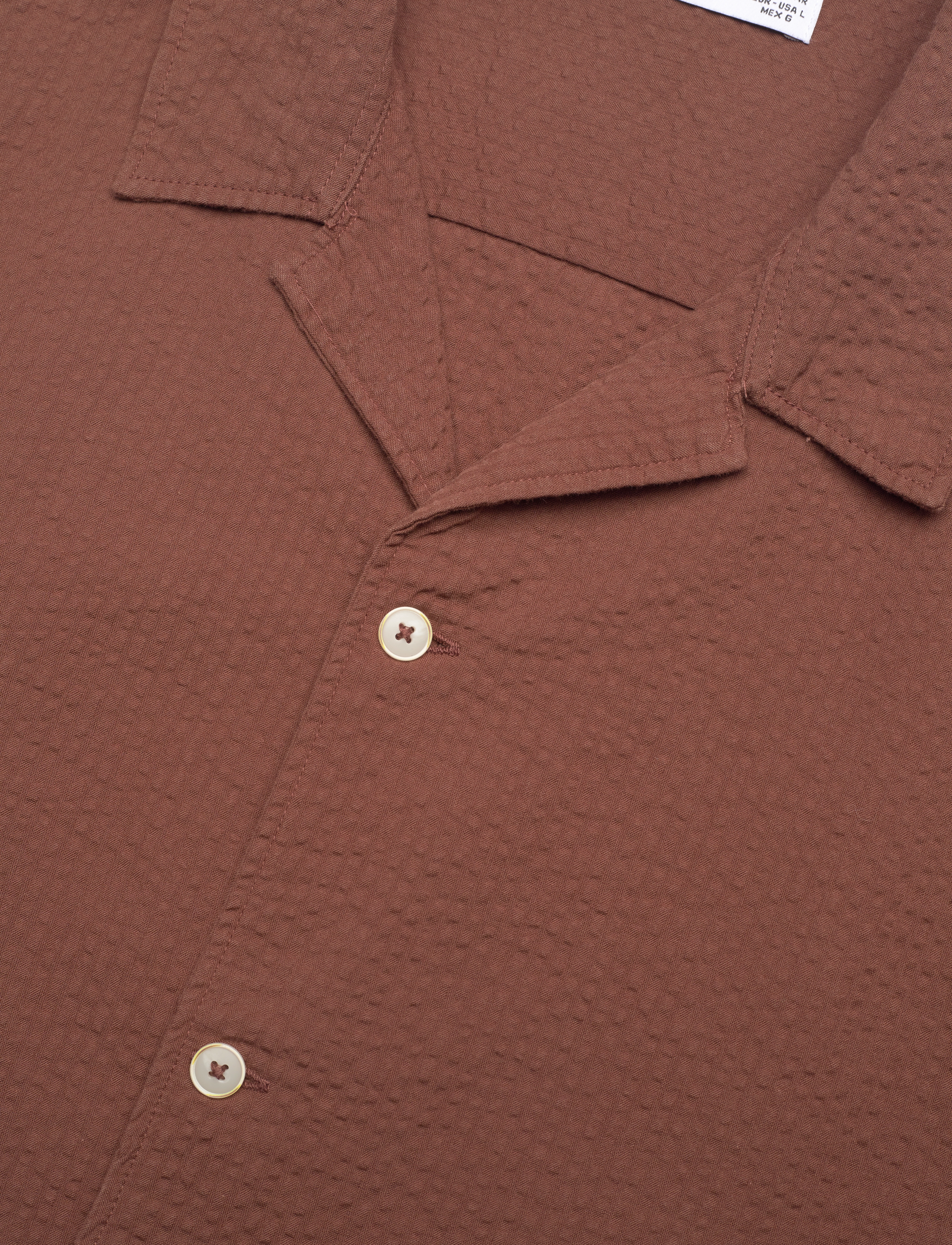 Mango - Regular-fit 100% seersucker cotton shirt - herren - dark red - 3