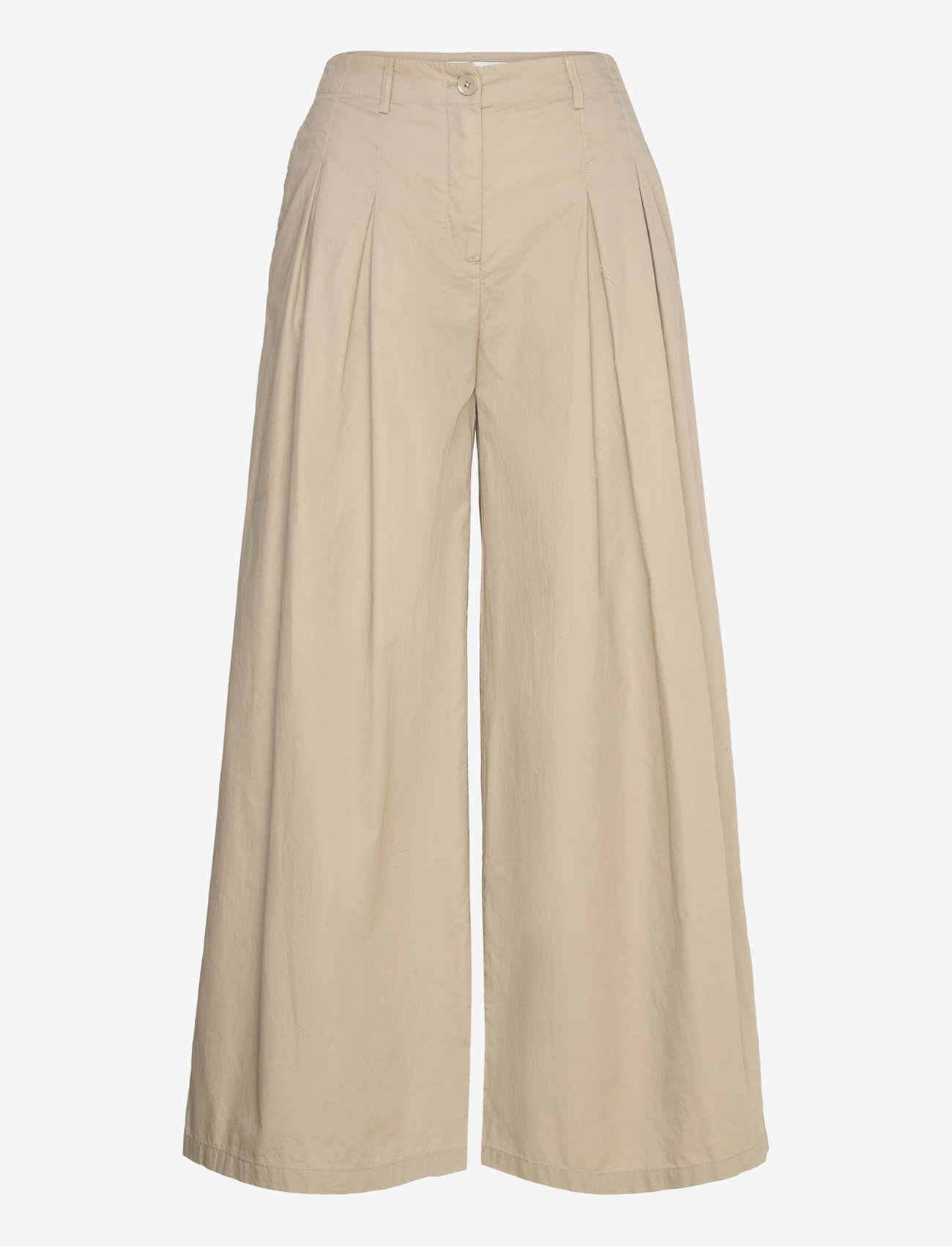 Mango - Cotton pleated trousers - bukser med brede ben - turquoise - aqua - 0