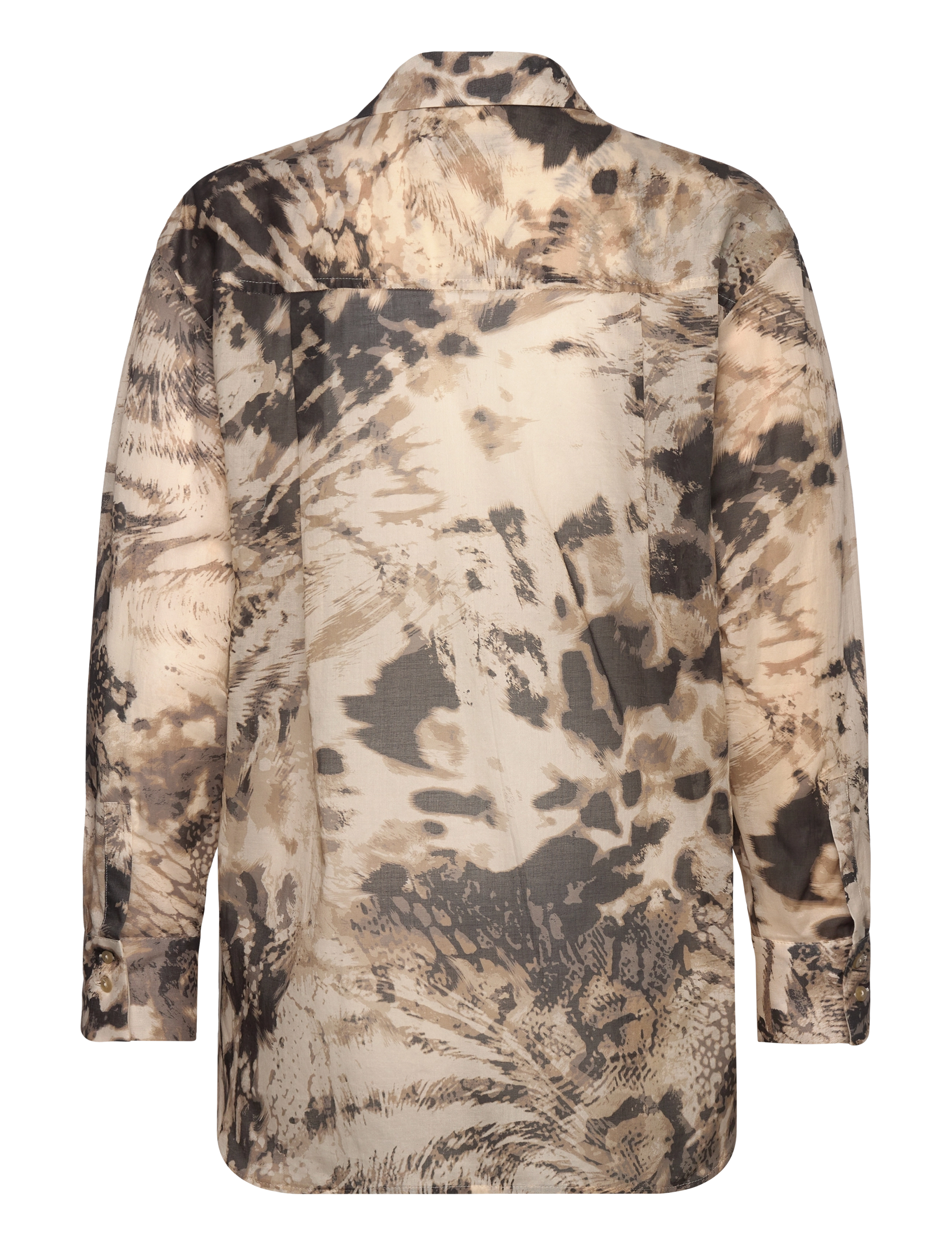 Mango - Semi-transparent animal-print shirt - langærmede skjorter - light beige - 2