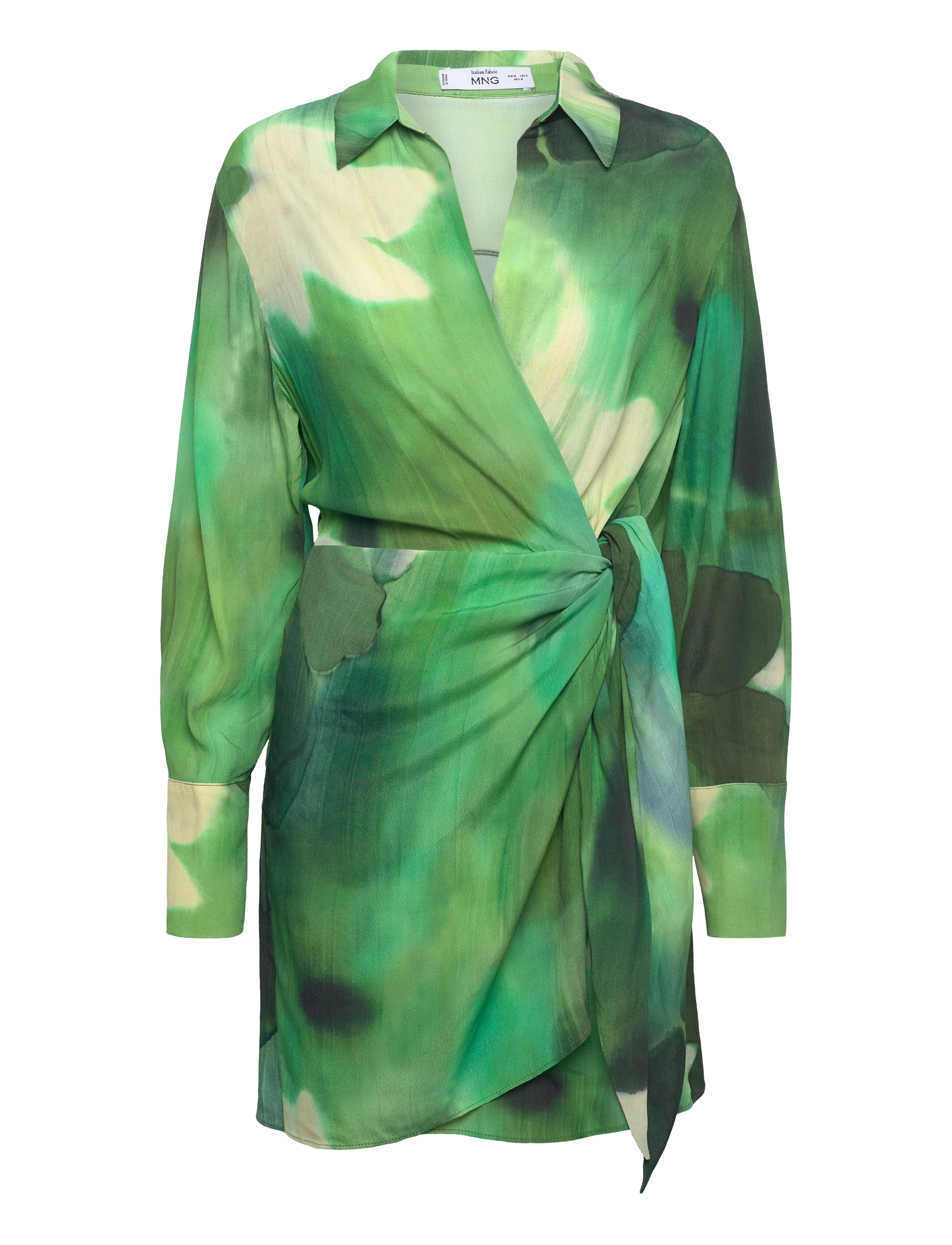 Mango Printed bow dress - Kleider - GREEN / green