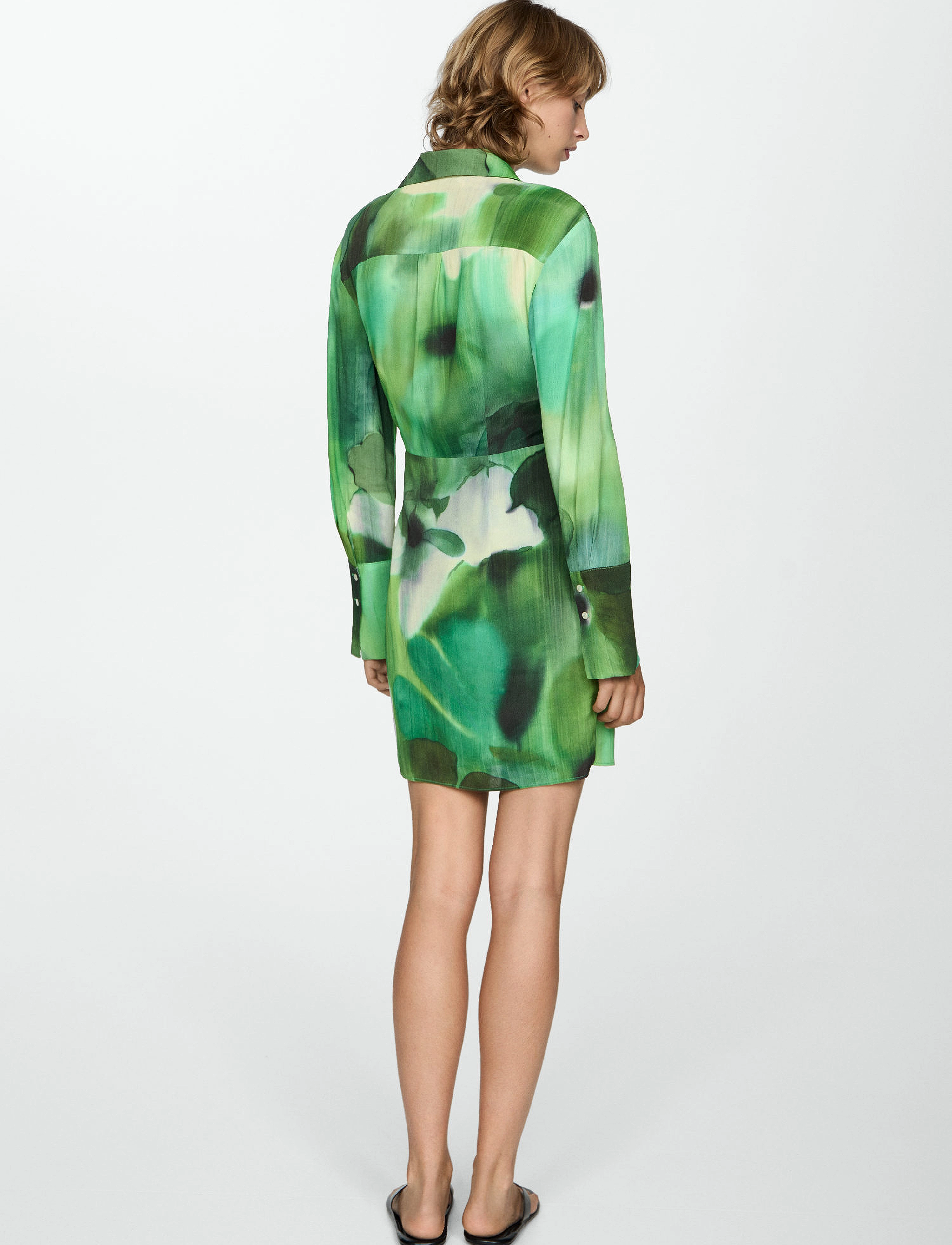 Mango - Printed bow dress - green - 3