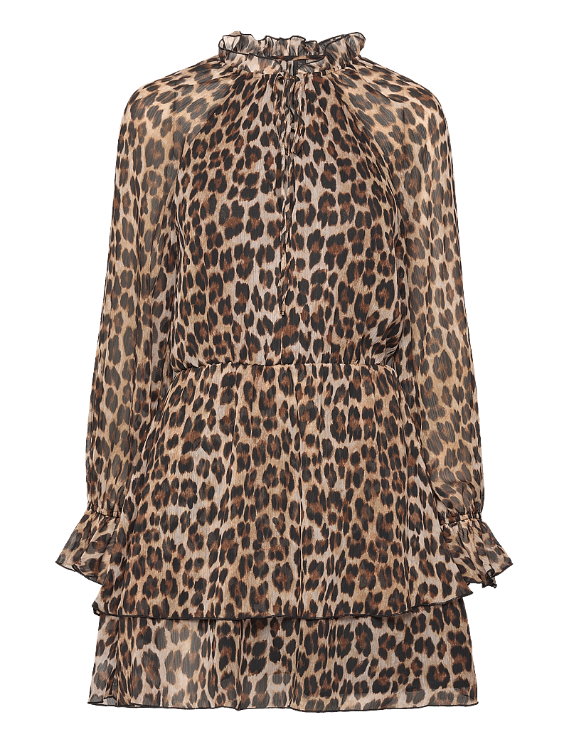 Mango - Leopard-print flared dress - partykleider - brown - 1