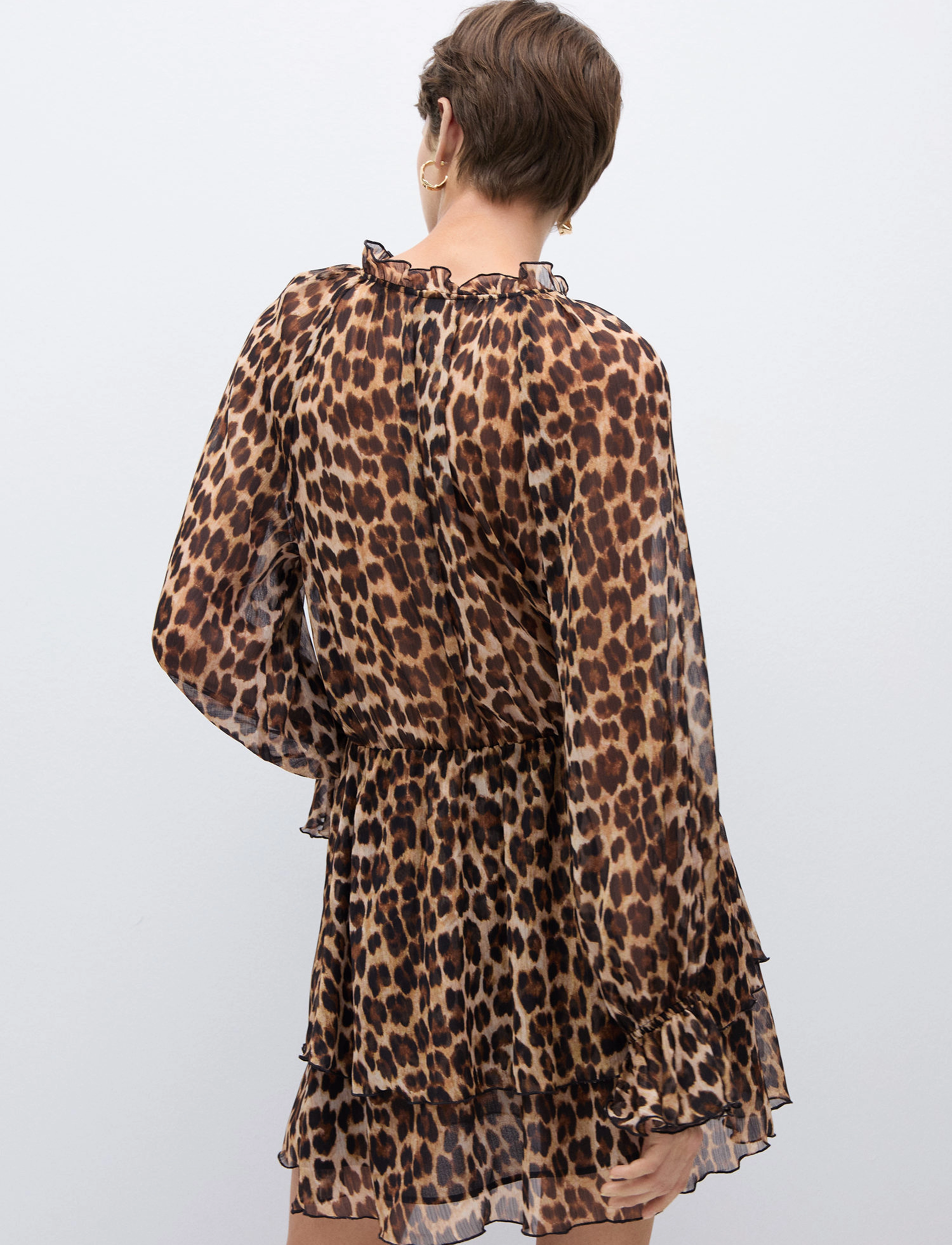 Mango - Leopard-print flared dress - party wear at outlet prices - brown - 3
