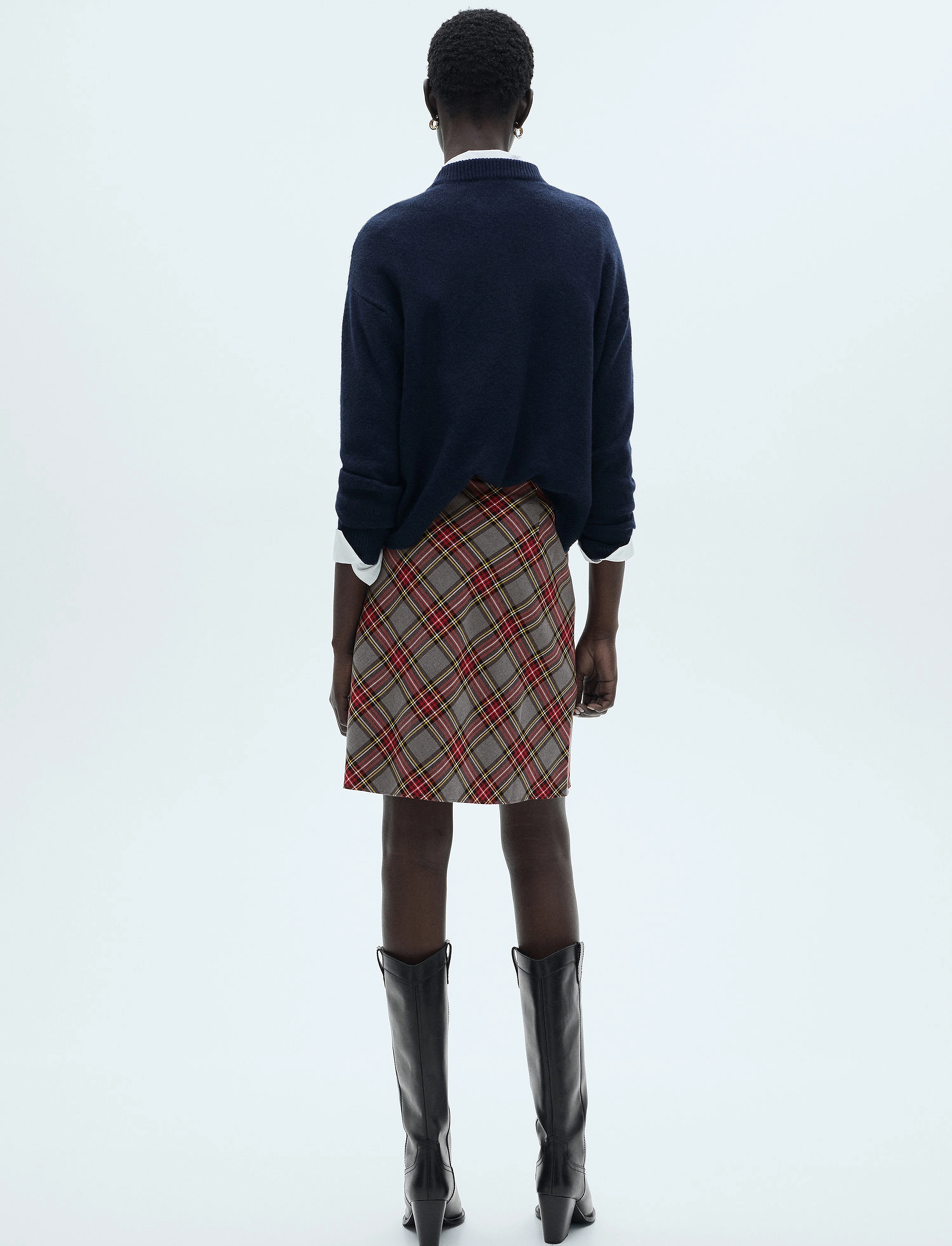 Mango - Check skirt with lace finish - laveste priser - red - 3