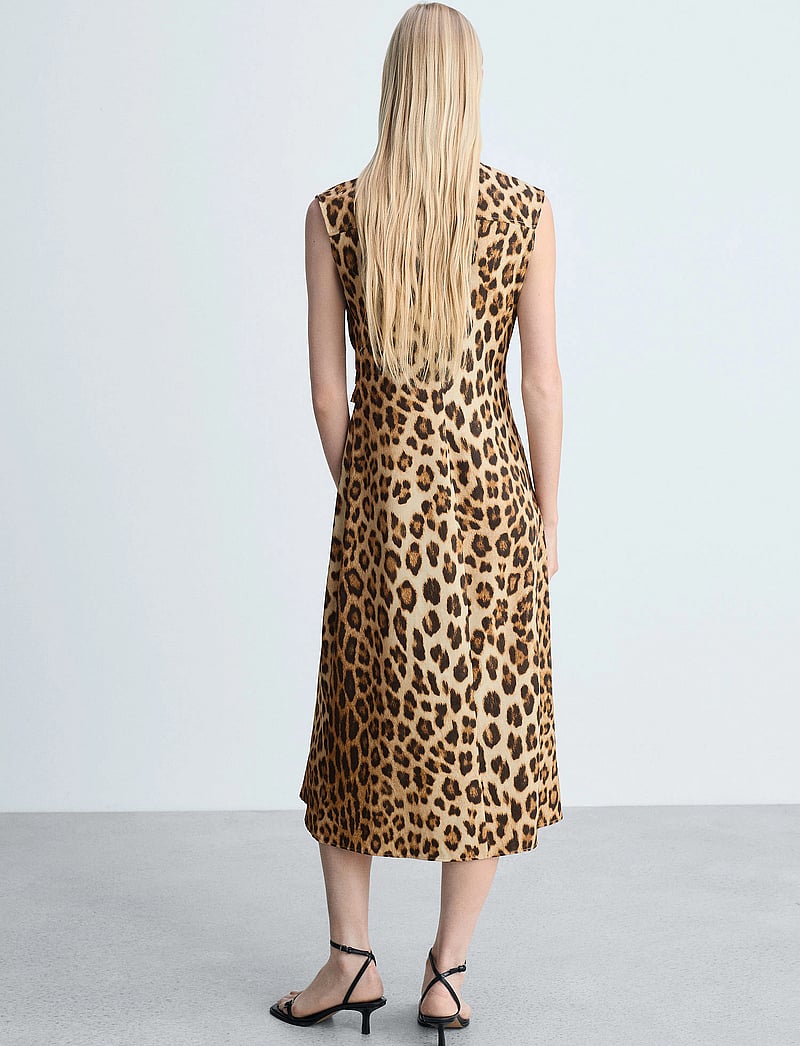 Mango - Leopard-print shirt dress - midikleider - brown - 3