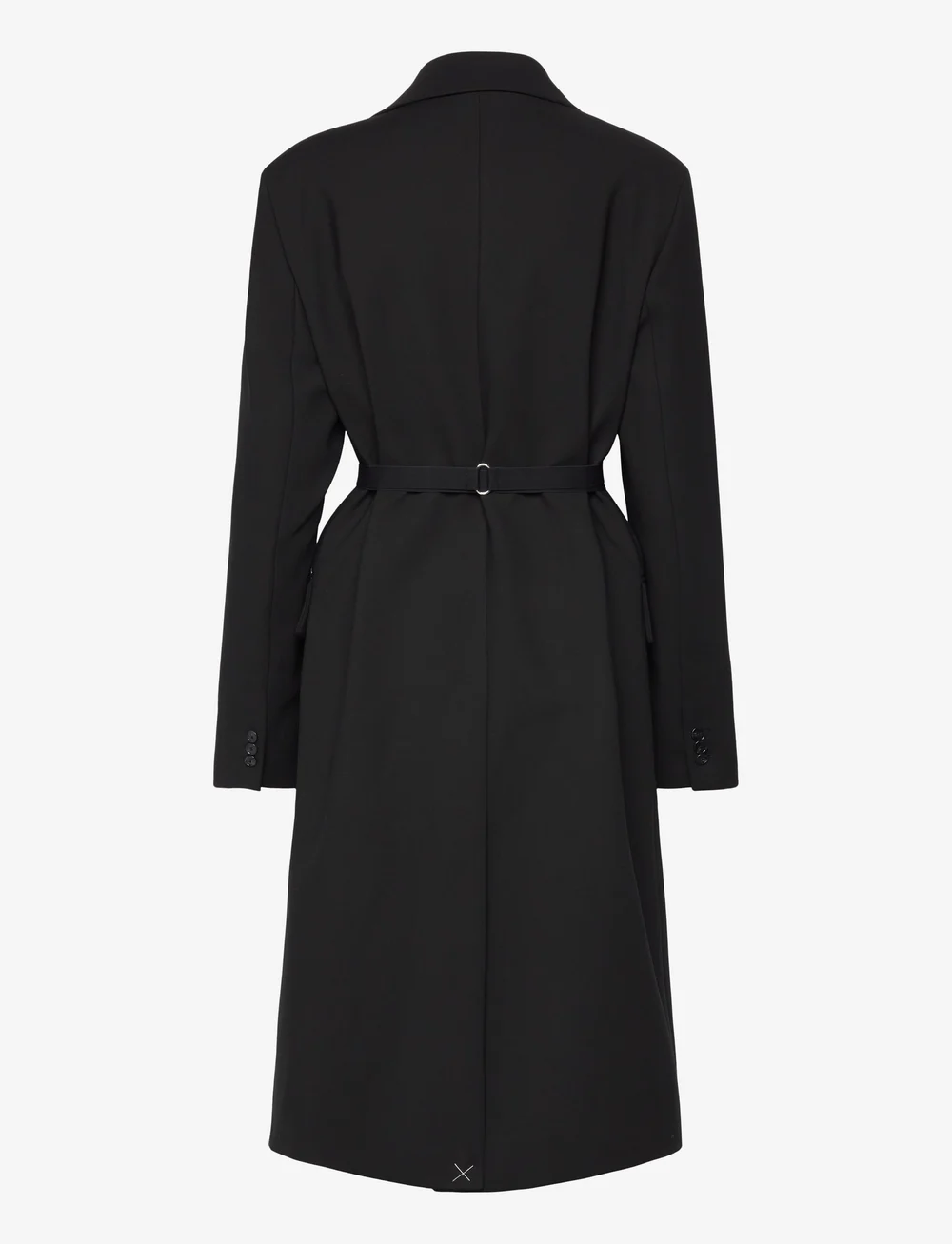 Mango - Structured double fabric coat with belt - uldfrakker - black - 2