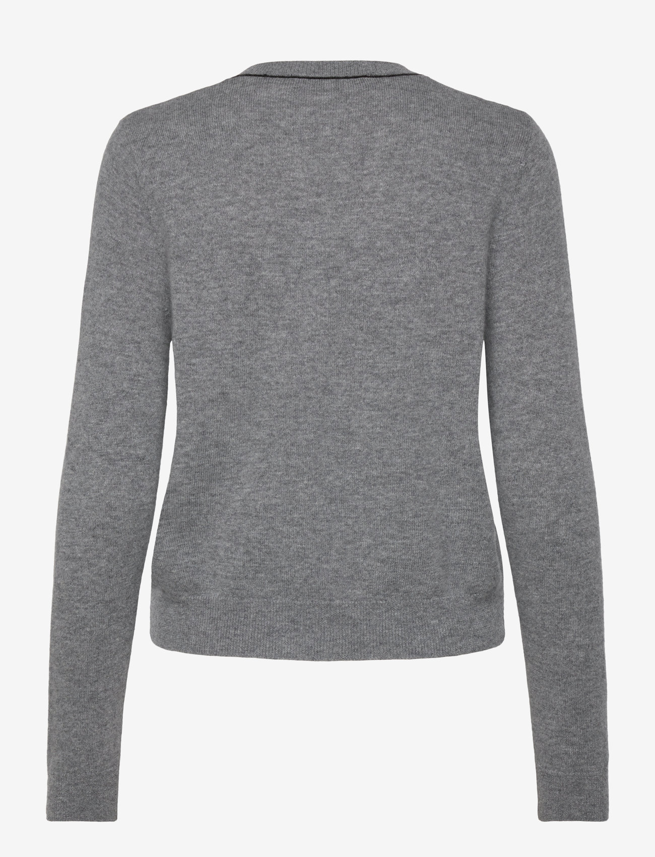 Mango - Wool cardigan with decorative stitching - medium grey - 2