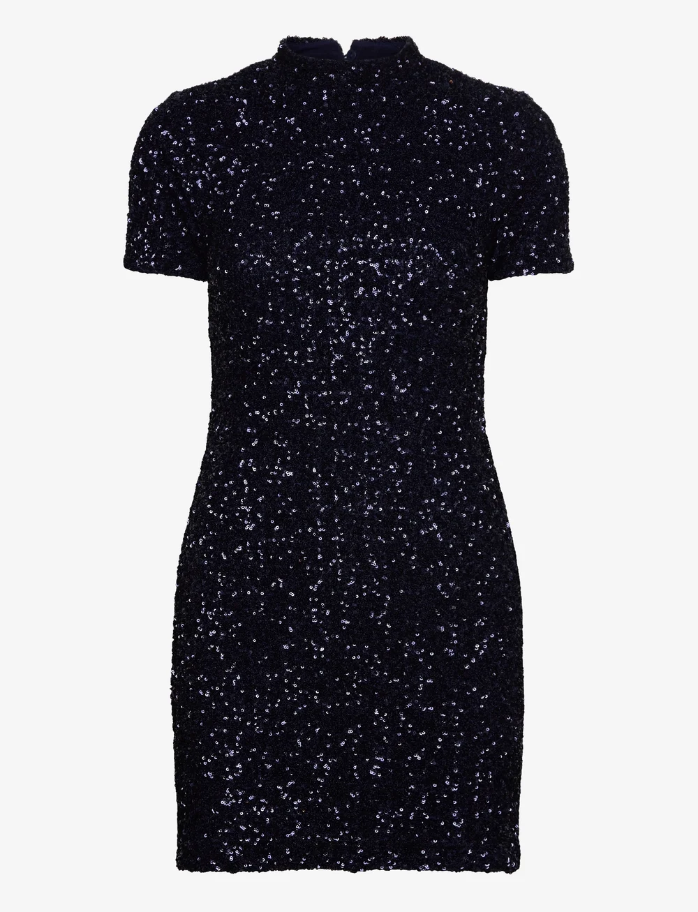 Mango - Short-sleeved sequin dress - paljettklänningar - dark blue - 1