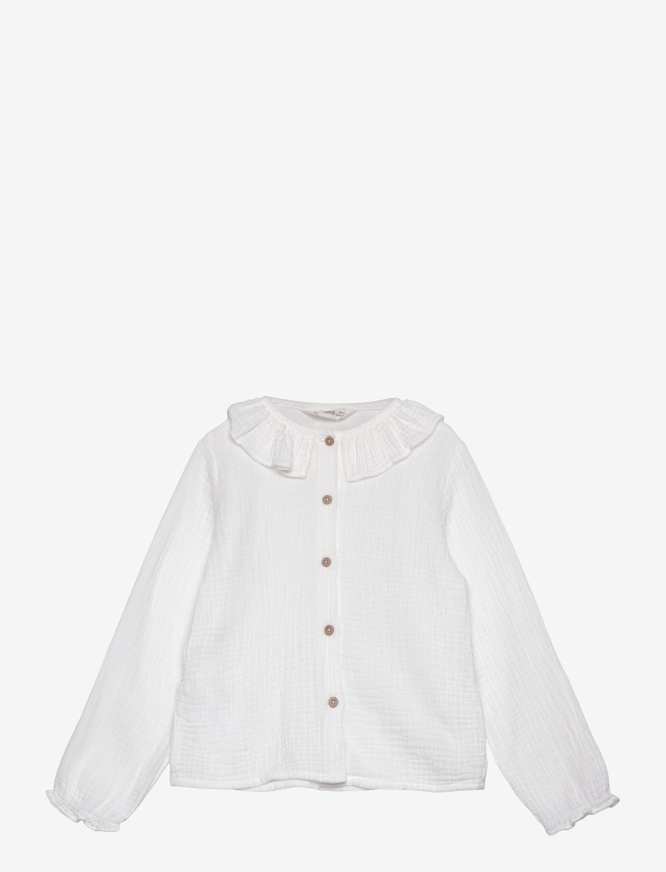 Mango - Cheesecloth cotton blouse - white - 0
