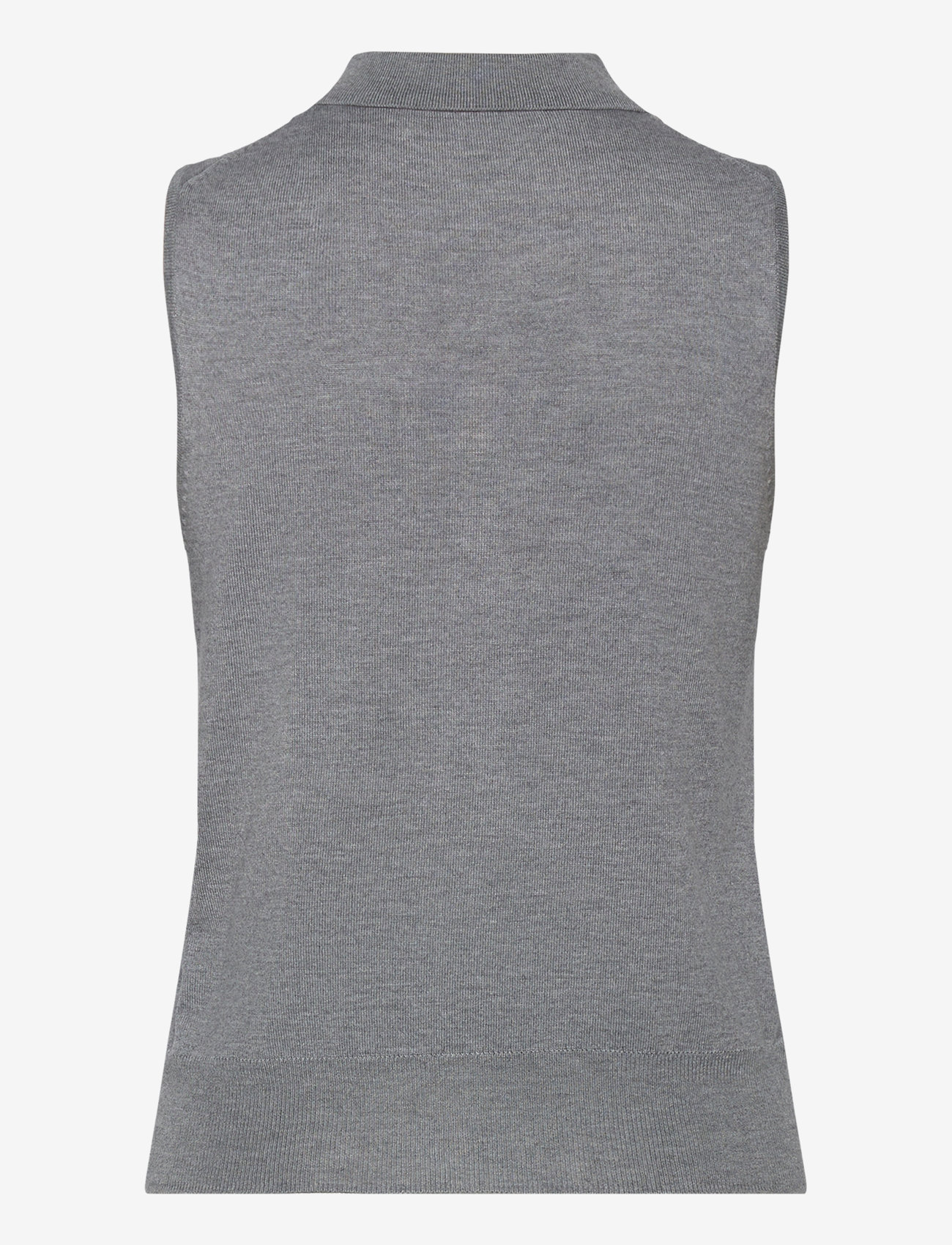 Mango - Fine-knit polo neck gilet - laveste priser - medium grey - 1