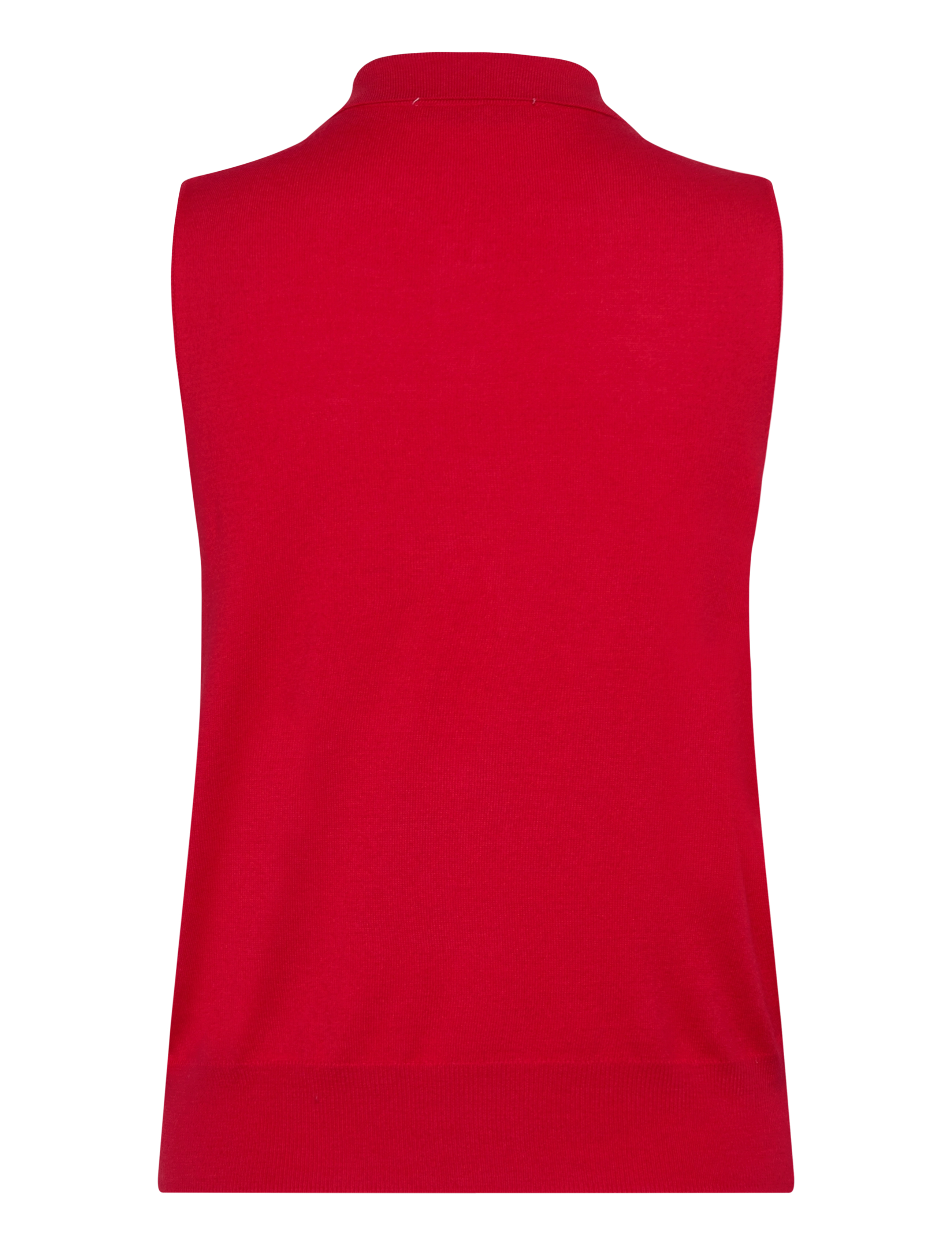 Mango - Fine-knit polo neck gilet - red - 1